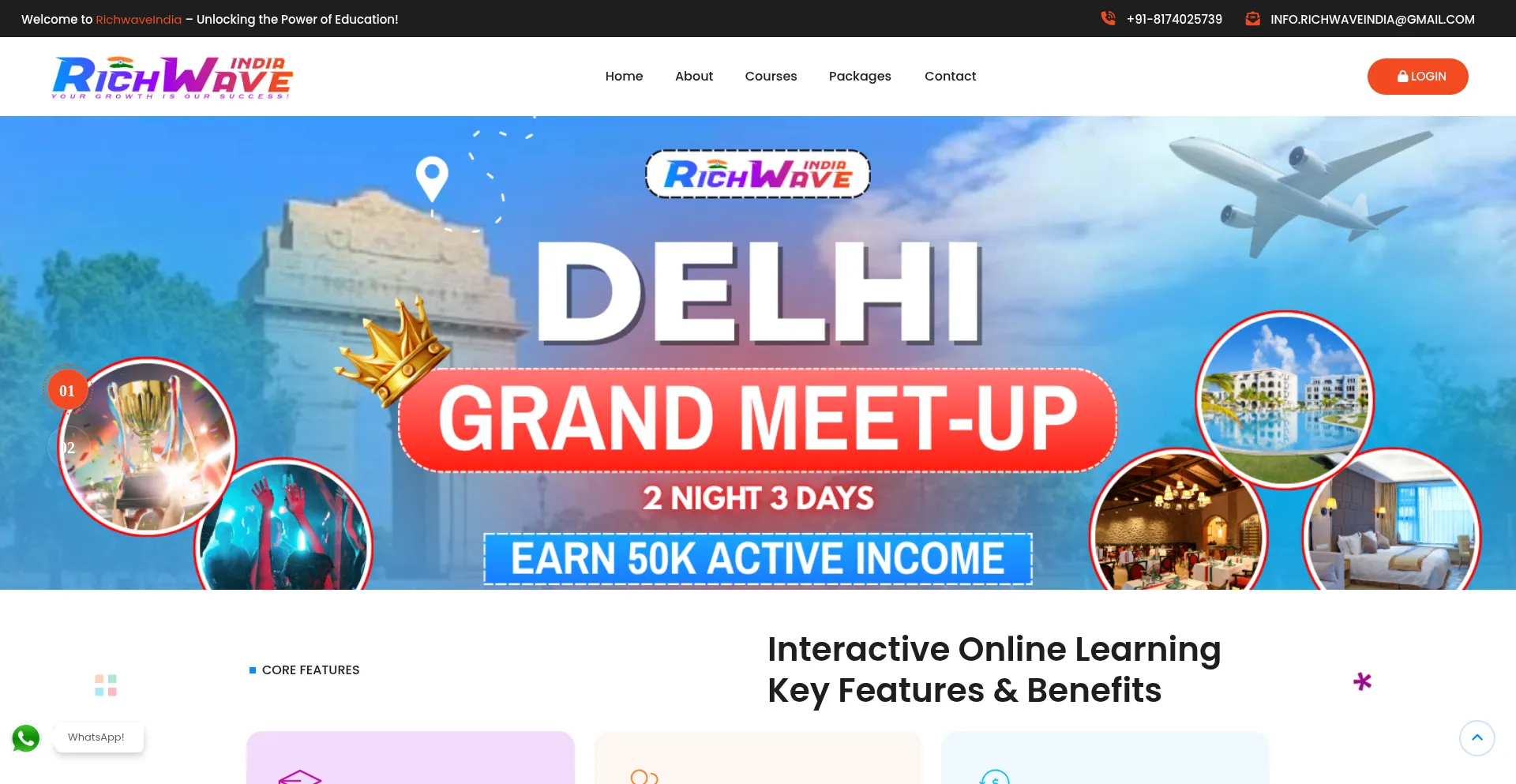 Website screenshot of Richwaveindia.in