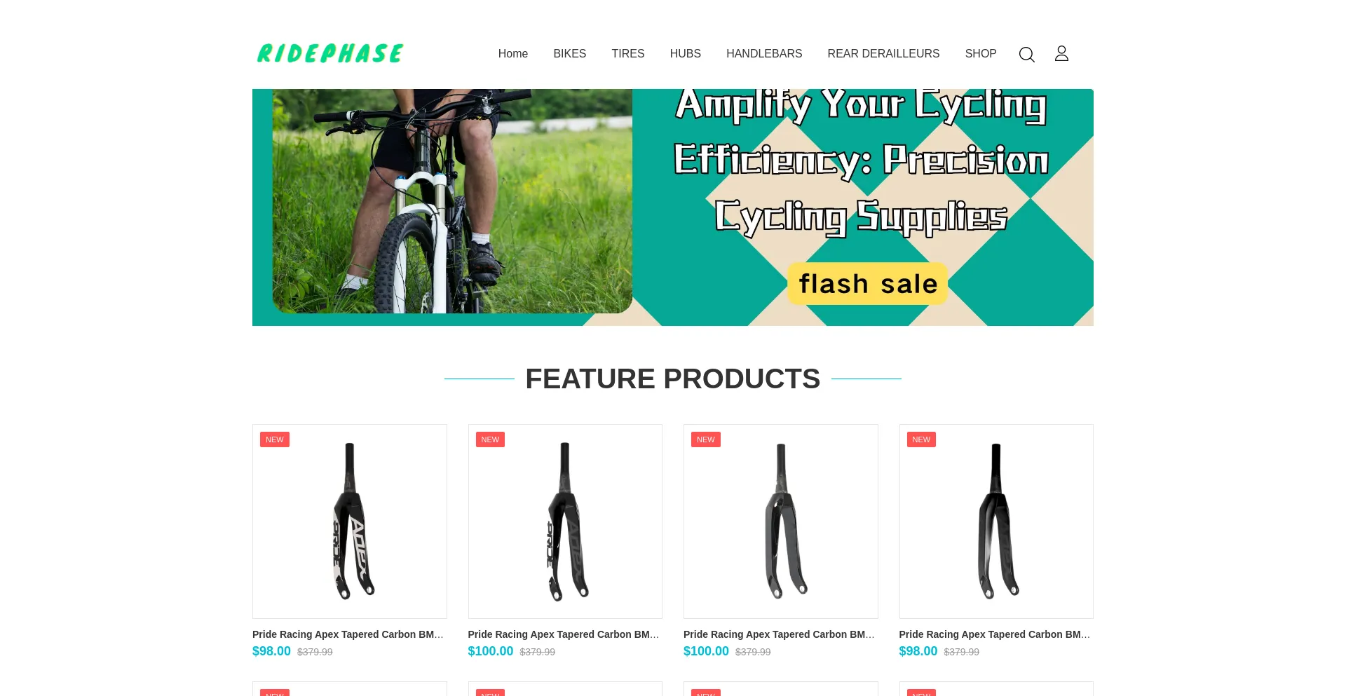 Website screenshot of Ridephase.com