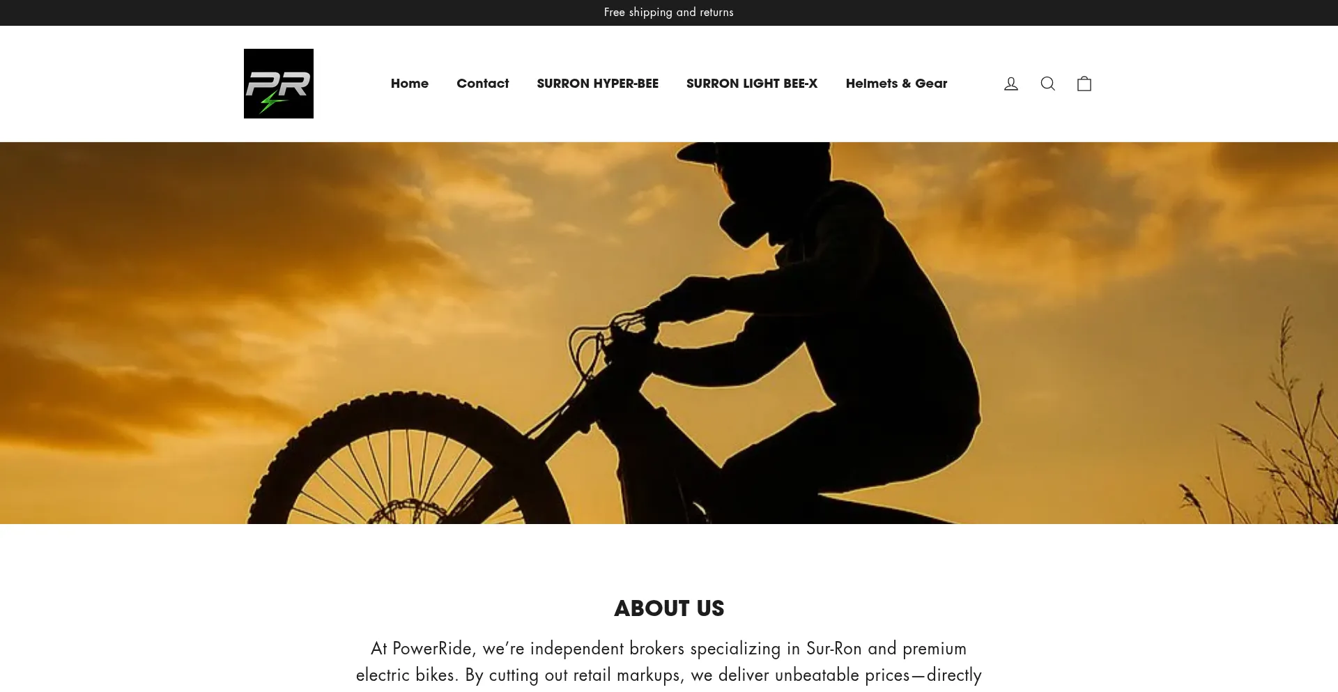 Website screenshot of Ridethepower.com