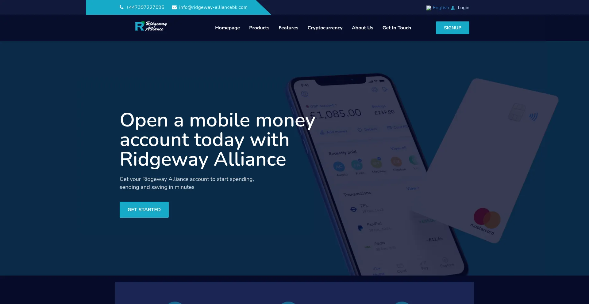 Website screenshot of Ridgeway-alliancebk.com