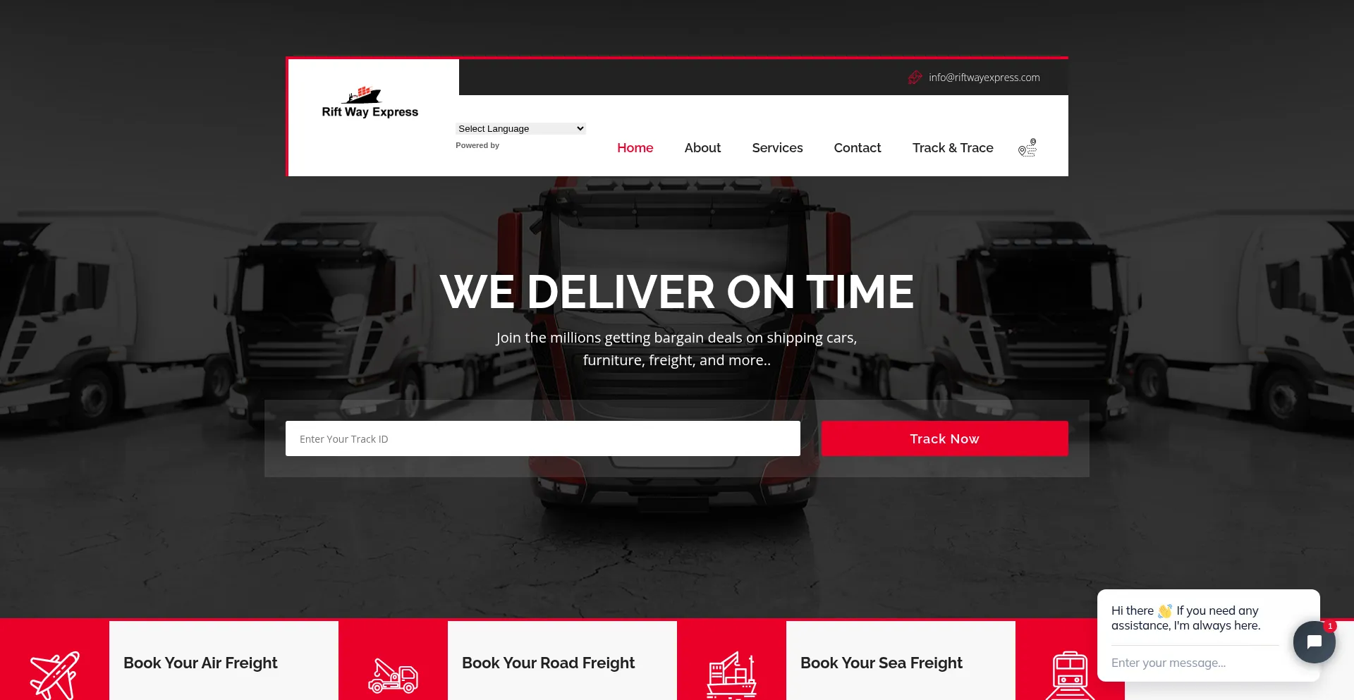 Website screenshot of Riftwayexpress.com