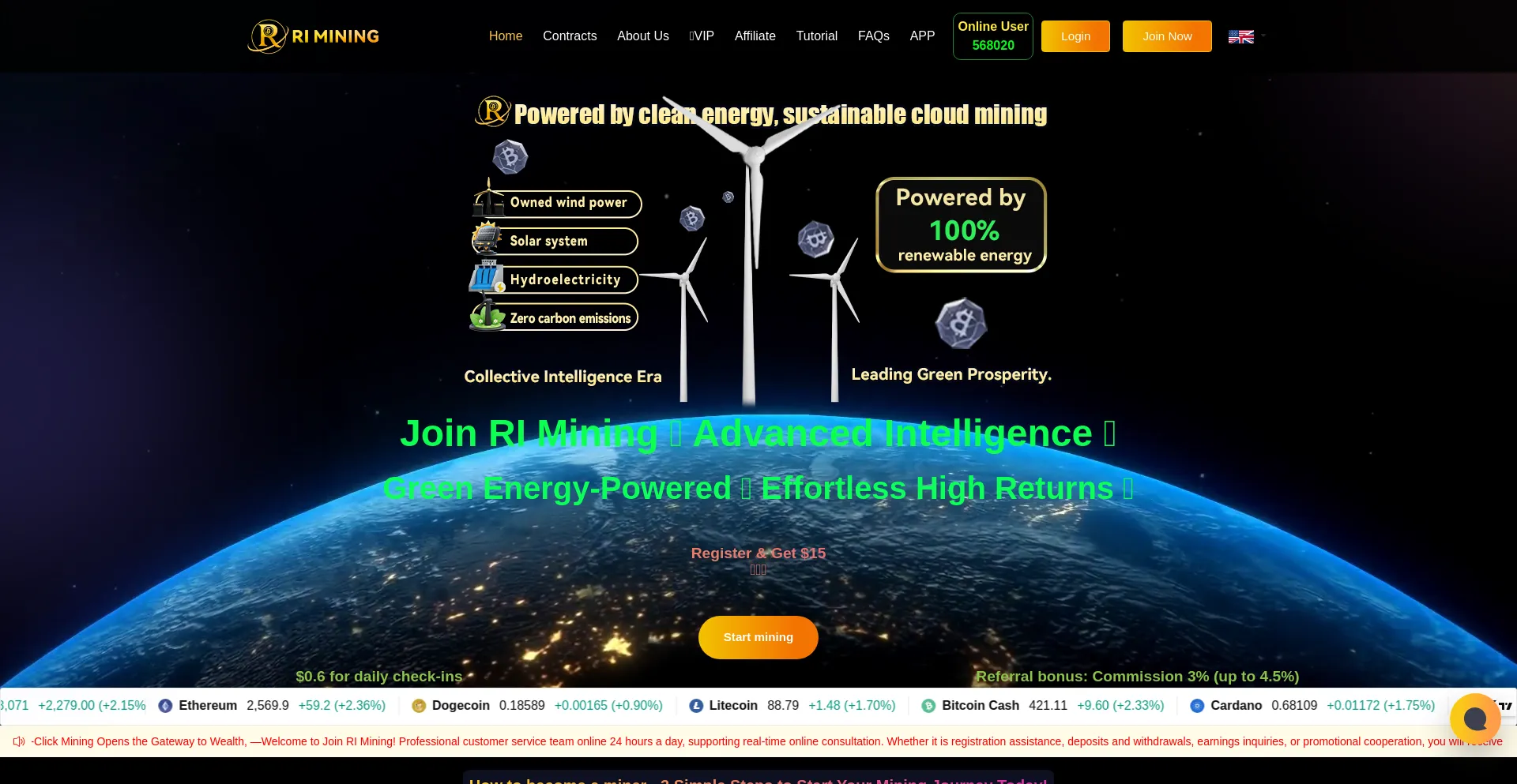 Website screenshot of Rimining.com