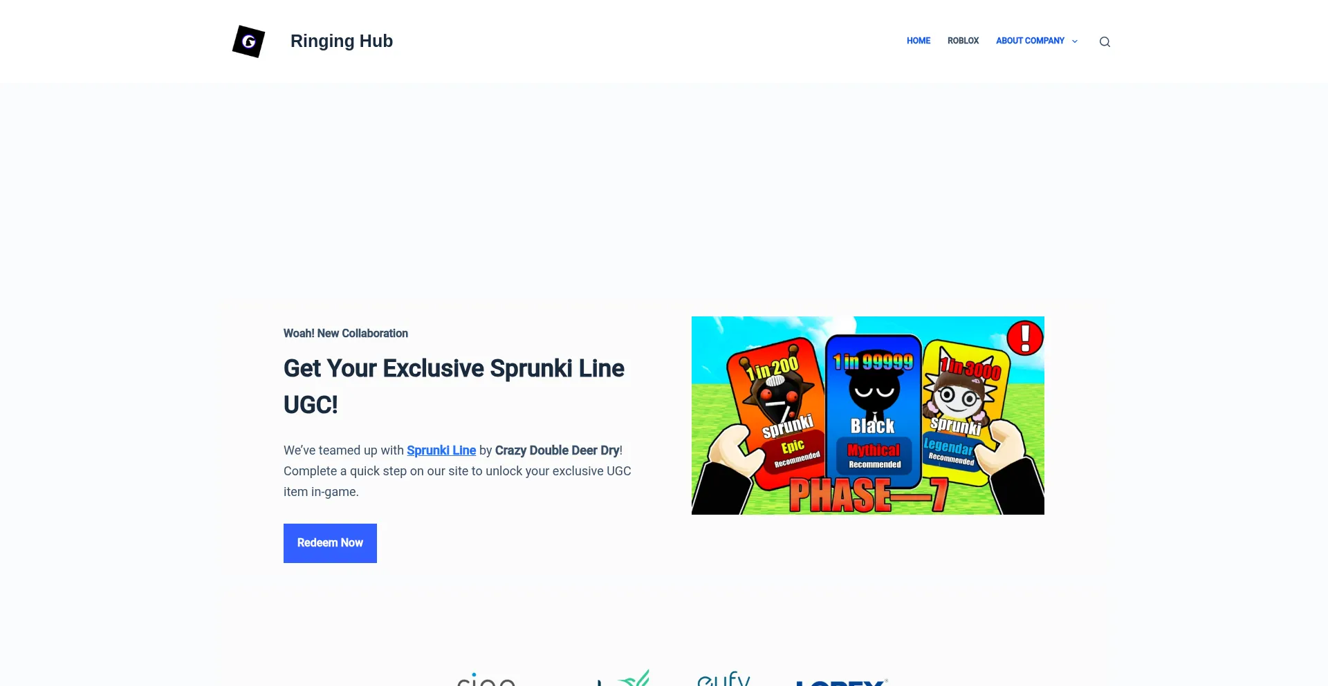 Website screenshot of Ringinghub.com