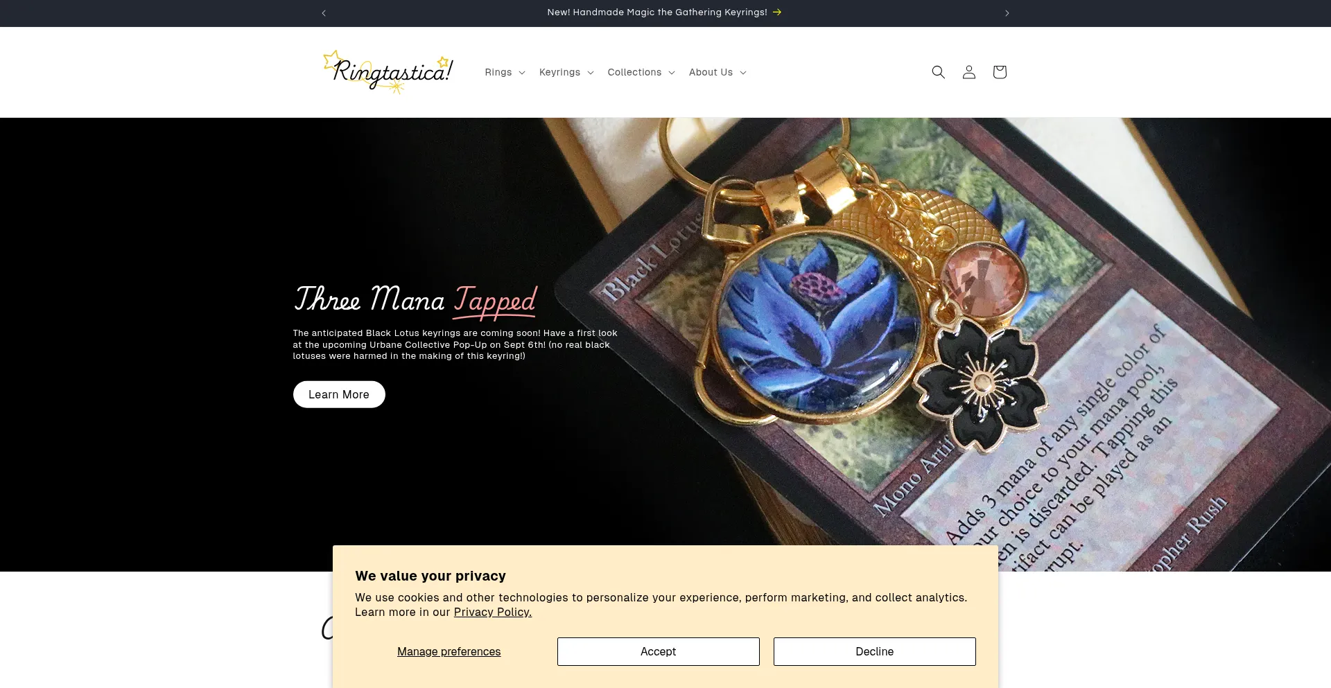 Website screenshot of Ringtastica.com