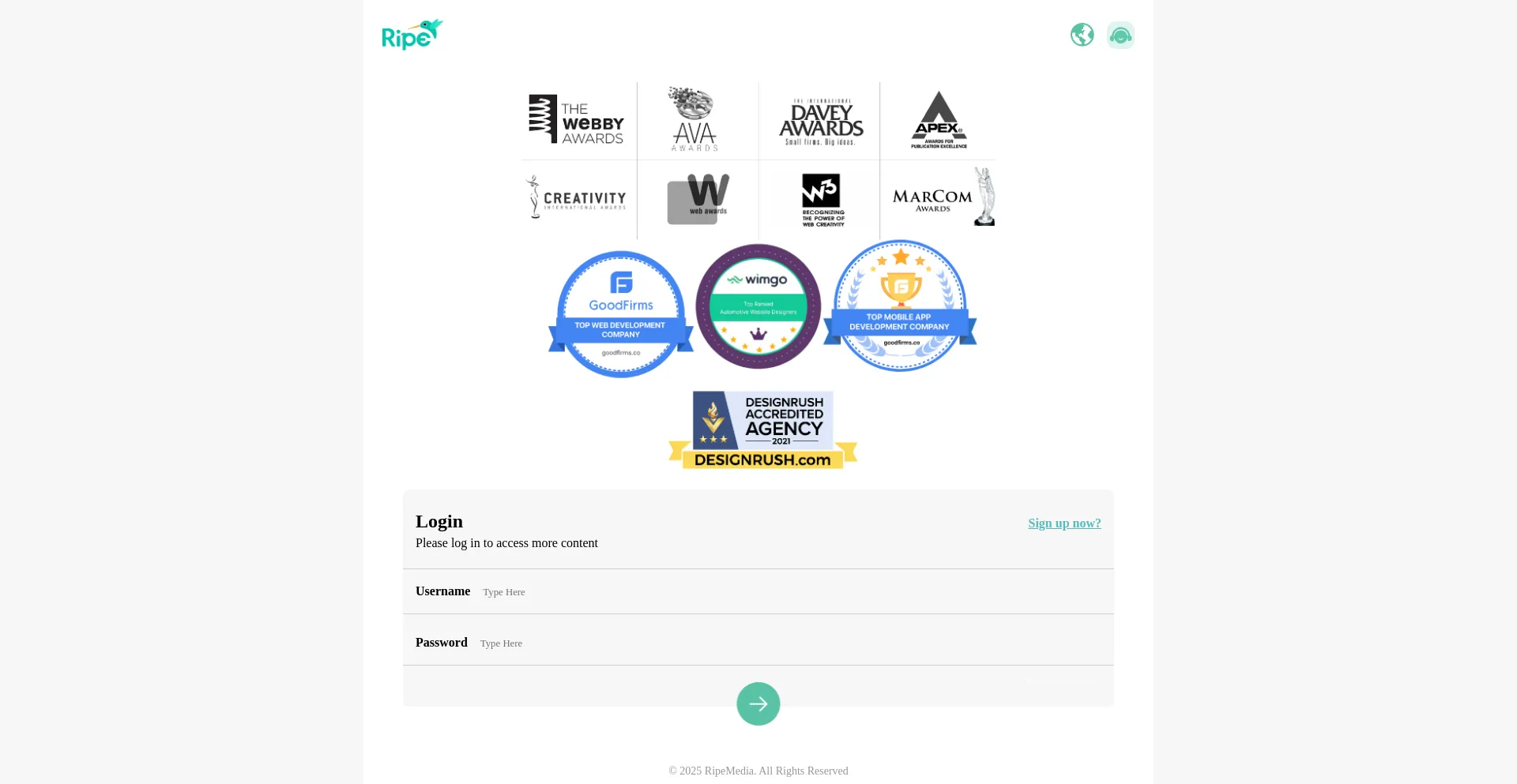 Website screenshot of Ripeme.top