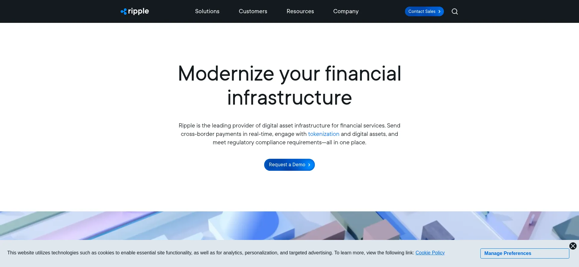 Website screenshot of Ripple.com