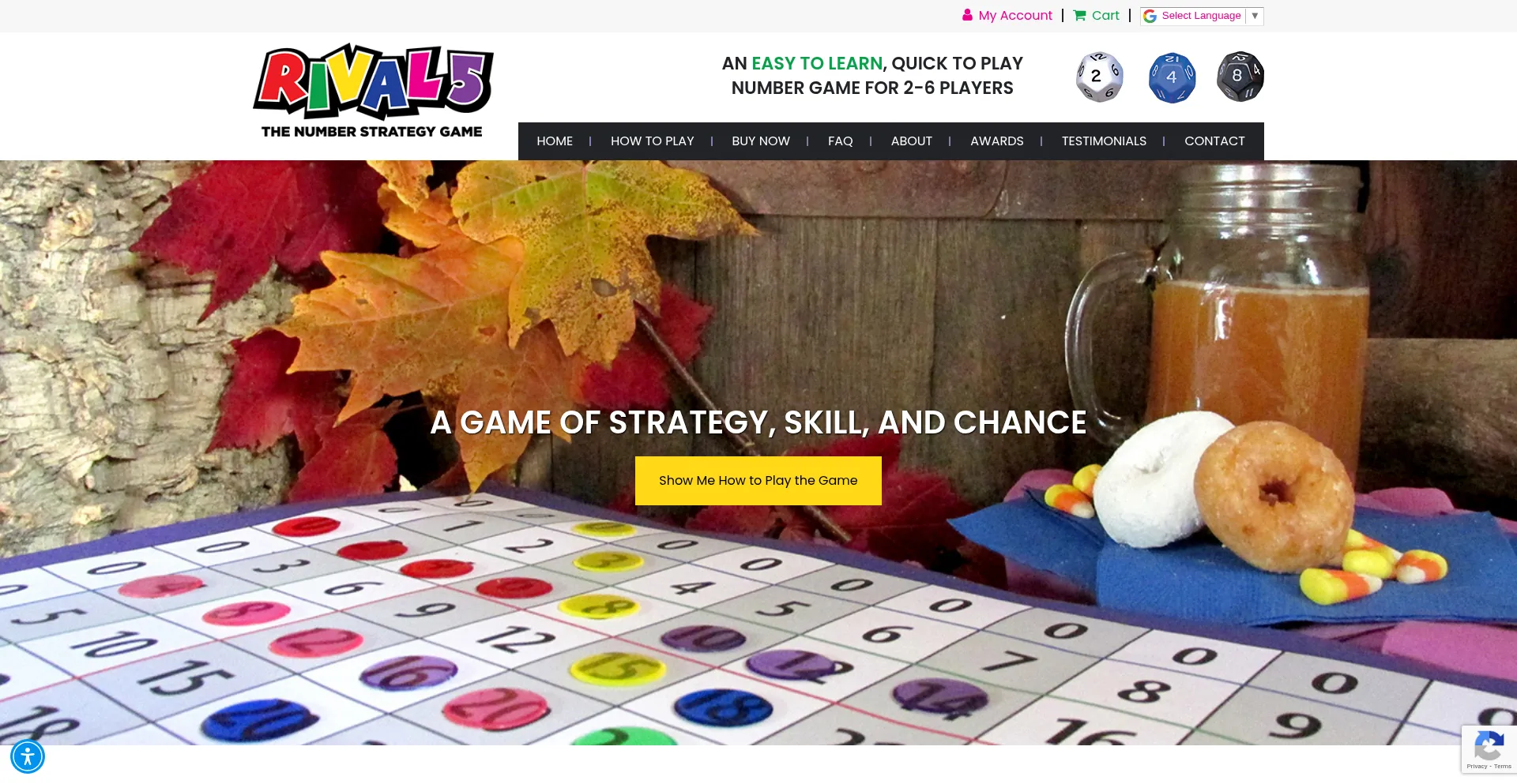 Website screenshot of Rival5game.com