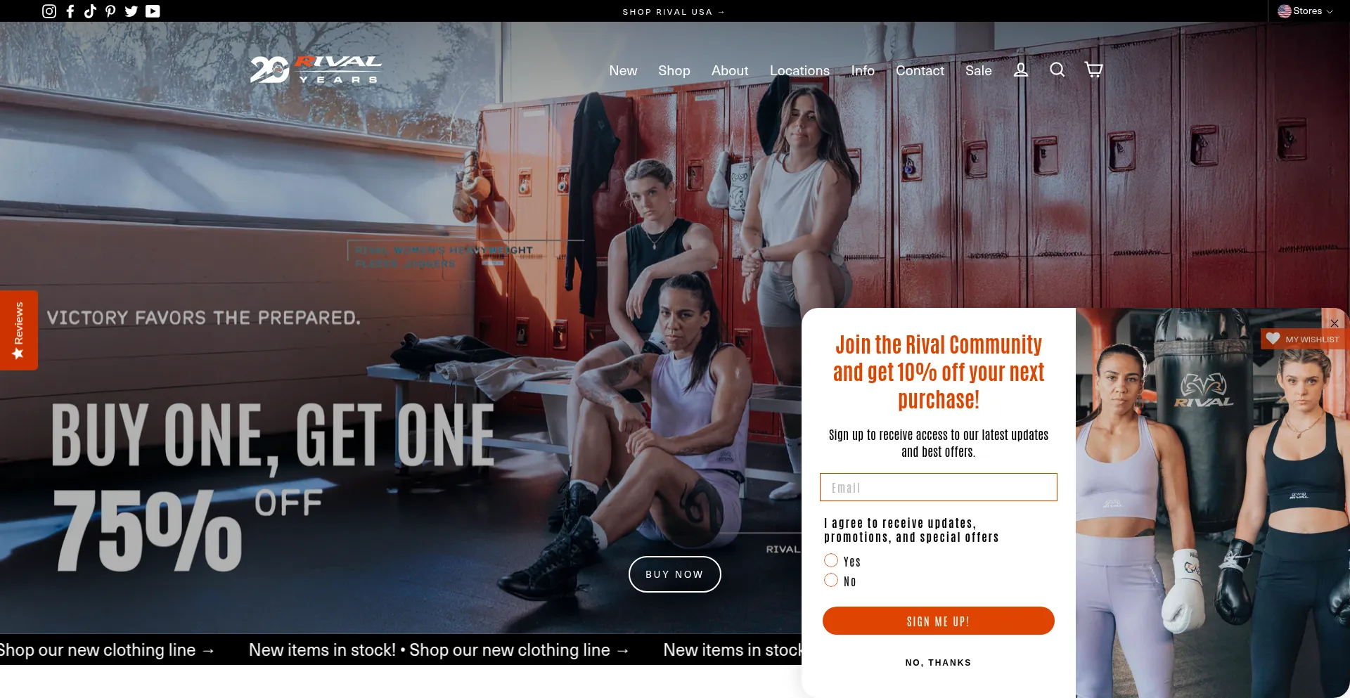 Website screenshot of Rivalboxing.us