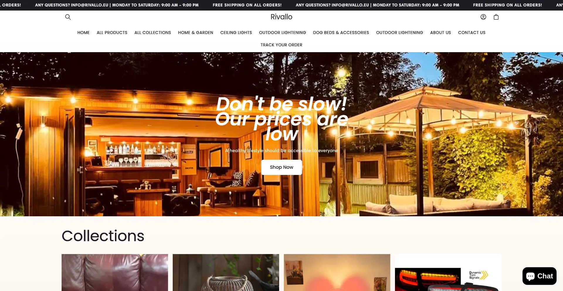Website screenshot of Rivallo.eu