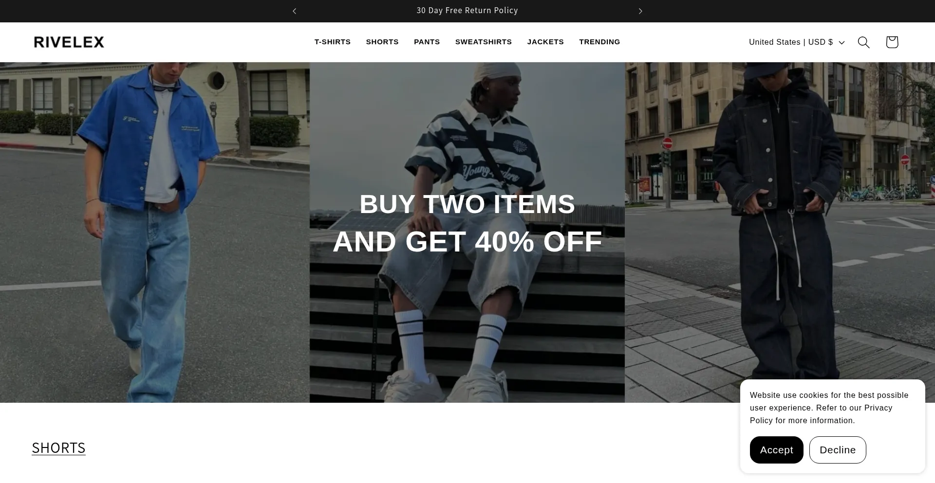 Website screenshot of Rivelex.com