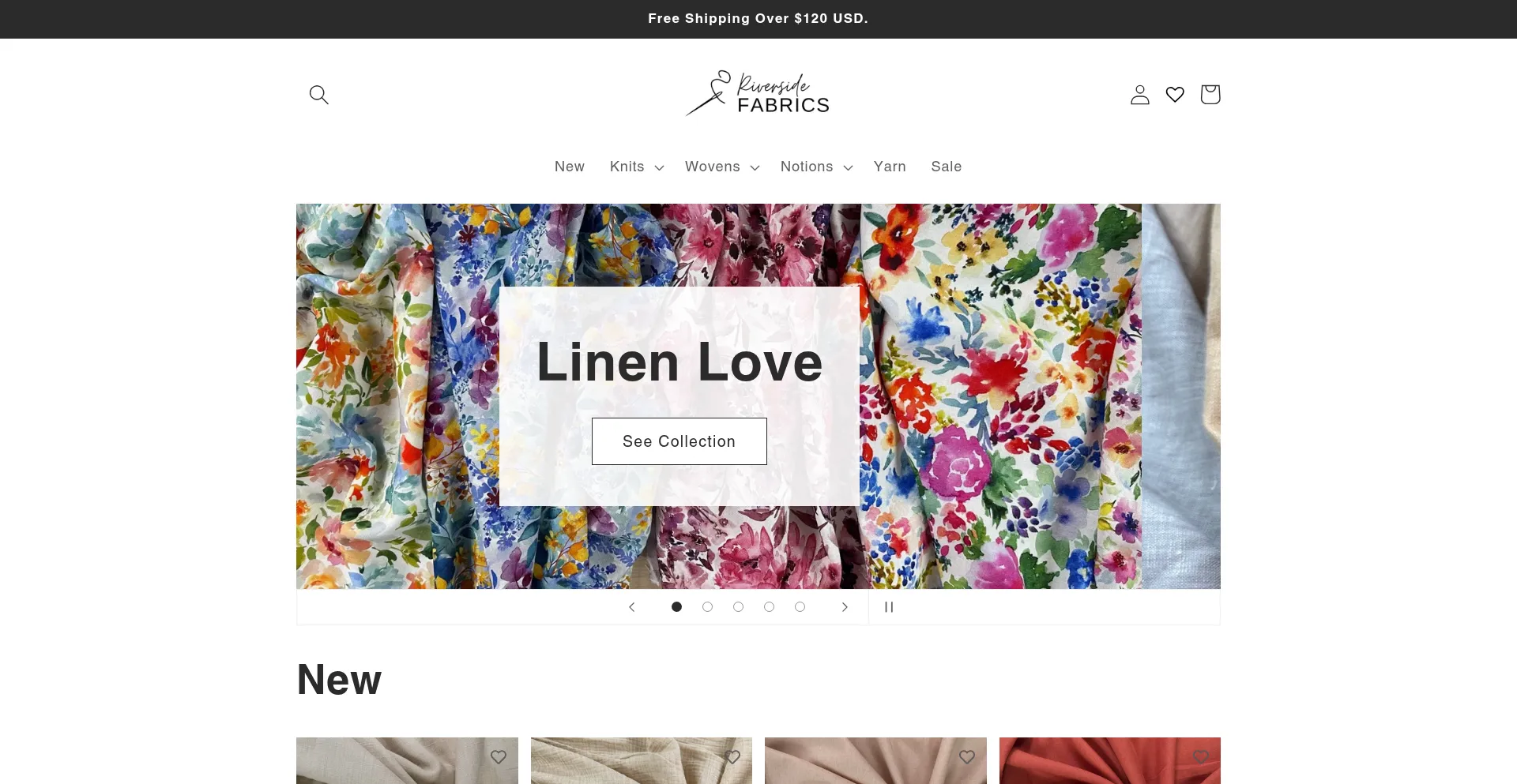 Website screenshot of Riversidefabrics.com