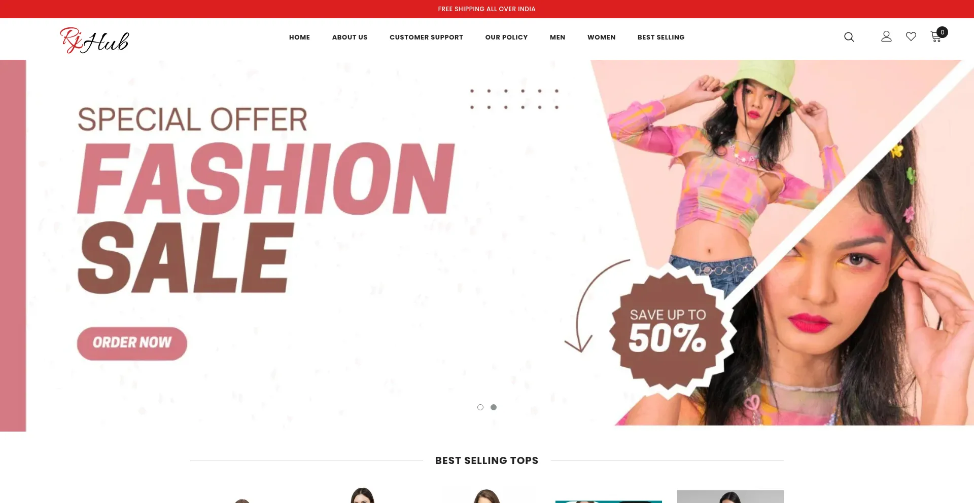 Website screenshot of Rjhub.shop