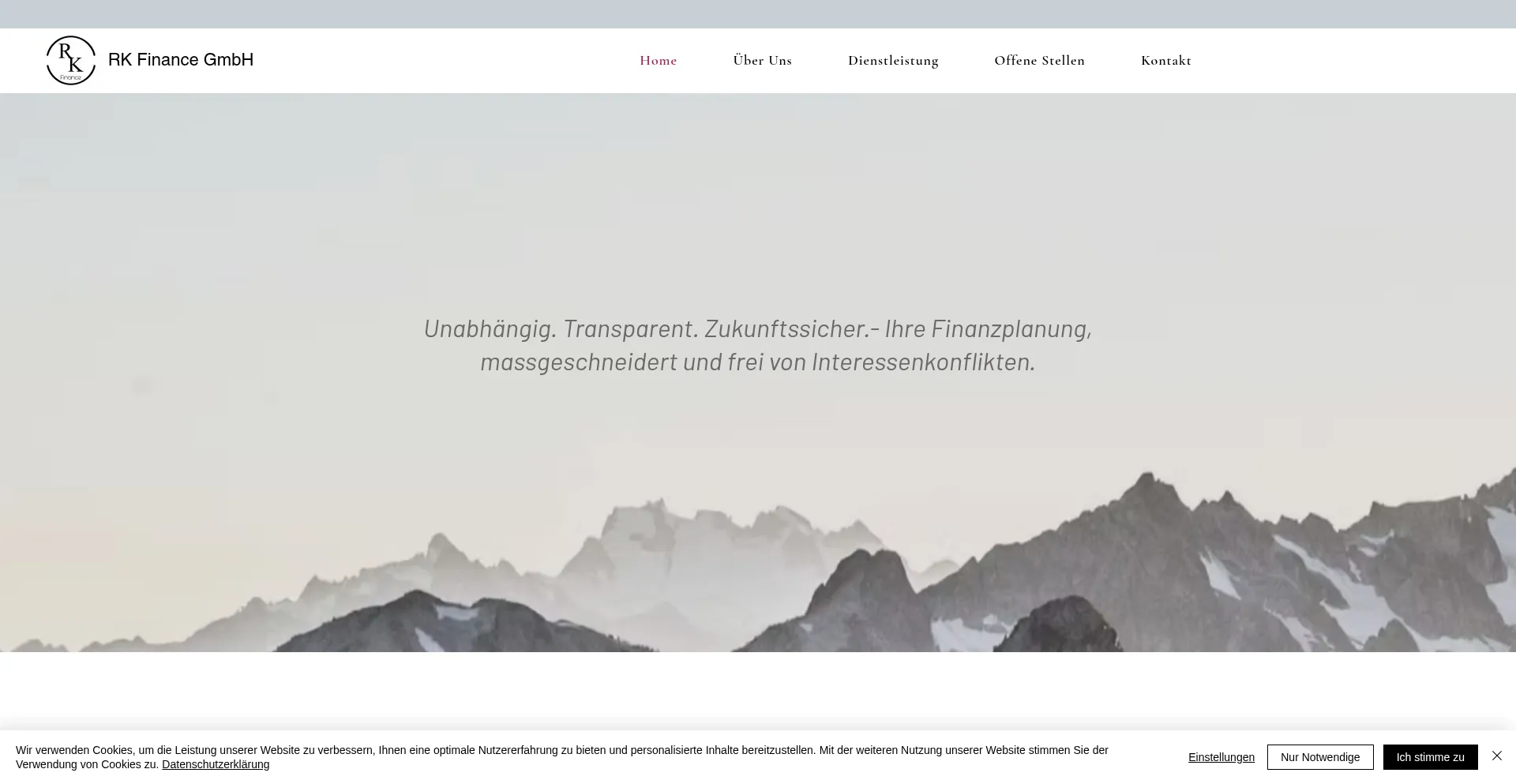 Website screenshot of Rk-finance.ch