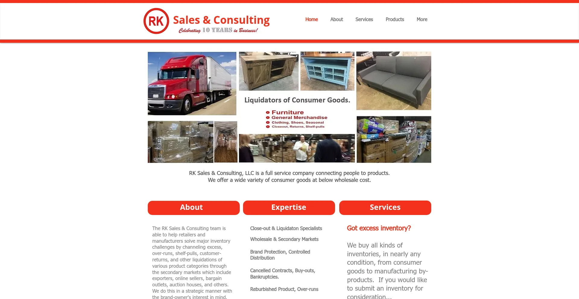 Website screenshot of Rksalesandconsulting.com