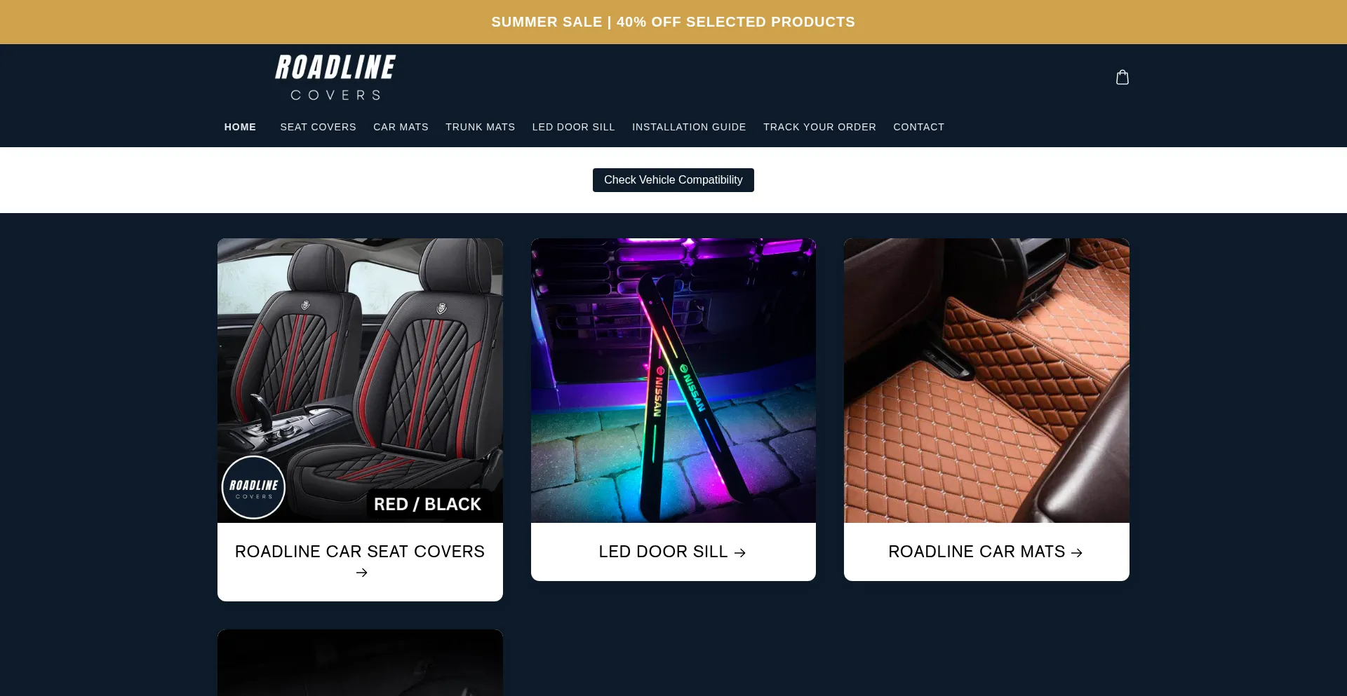 Website screenshot of Roadlinecovers.com