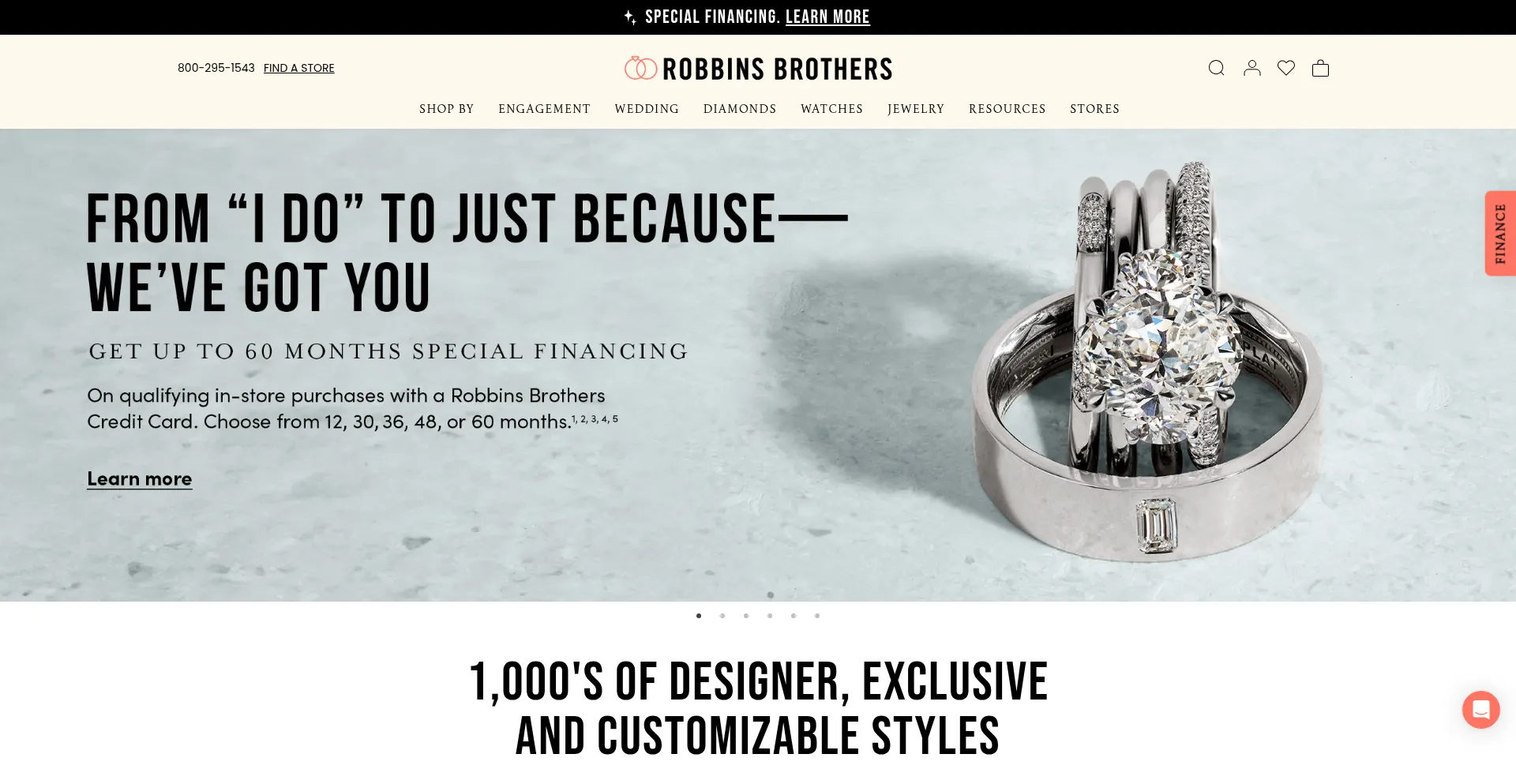 Website screenshot of Robbinsbrothers.com