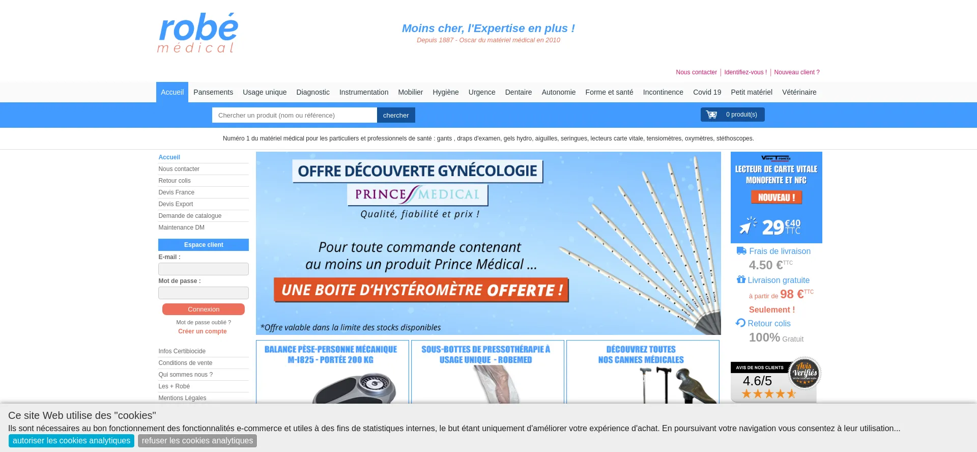 Robe-materiel-medical.com Screenshot