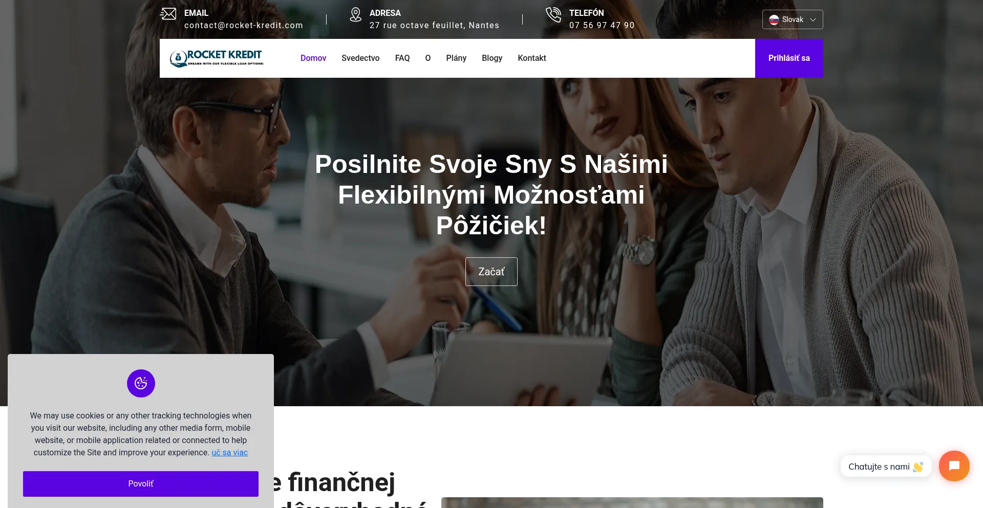 Website screenshot of Rocket-kredit.com