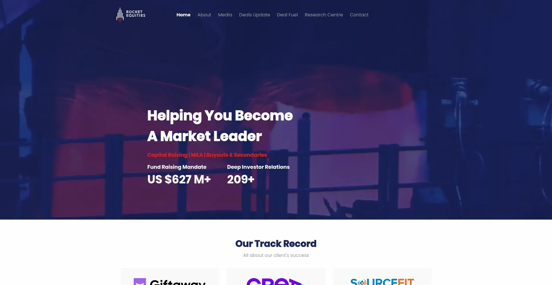 Website screenshot of Rocketequities.com