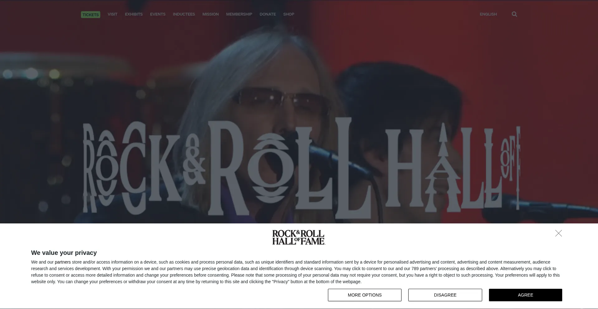 Website screenshot of Rockhall.com