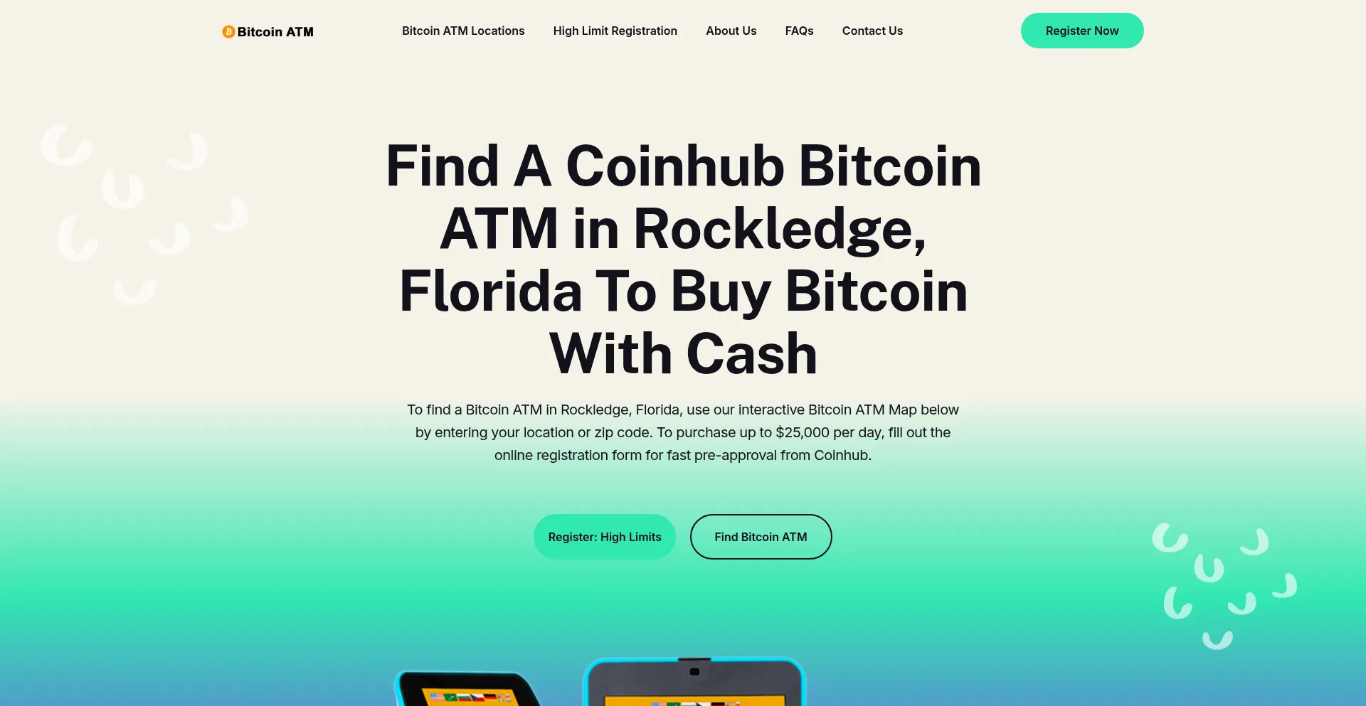 Website screenshot of Rockledgebitcoinatm.com
