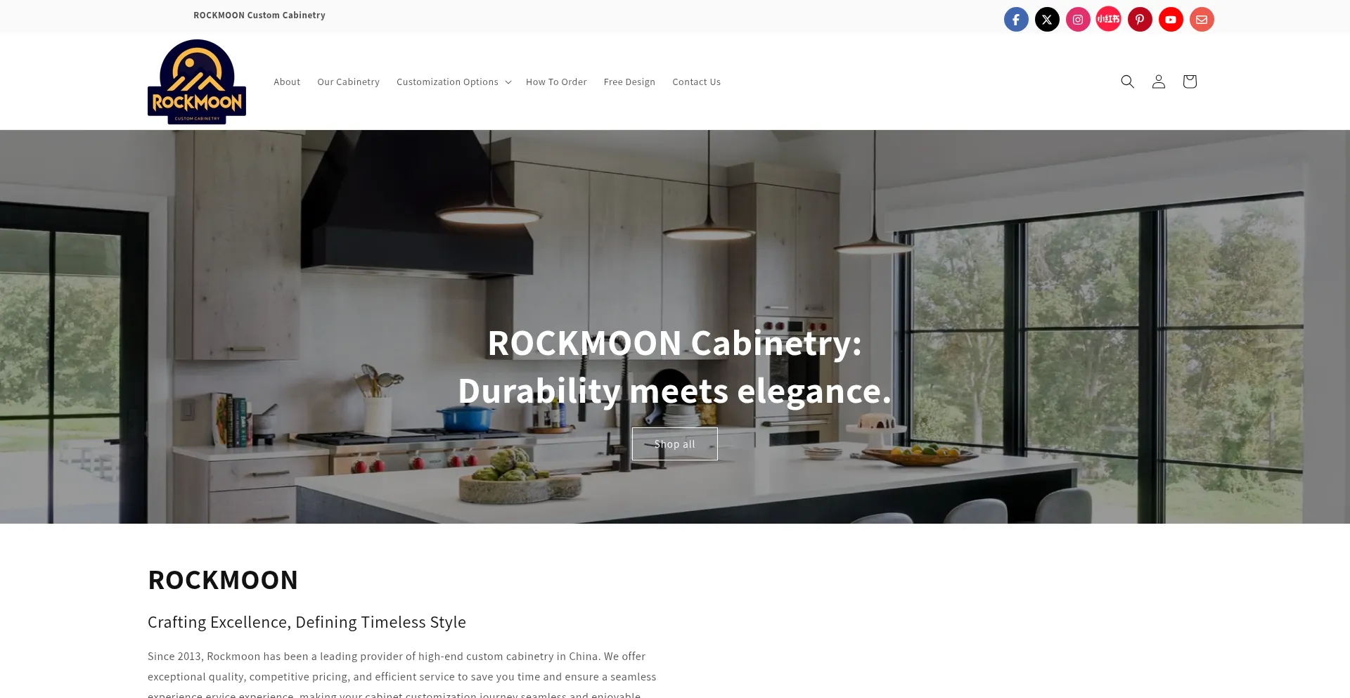 Rockmooncabinet.com Screenshot