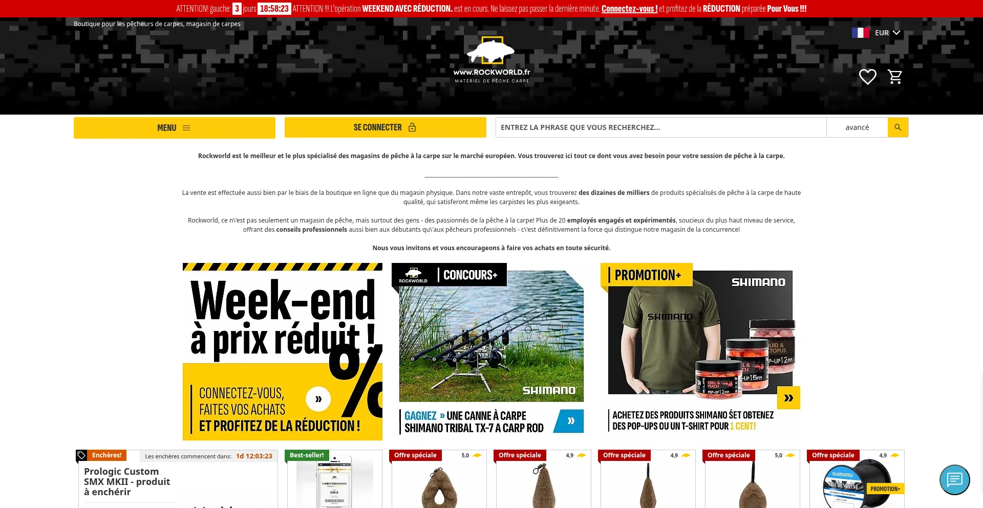 Website screenshot of Rockworld.fr