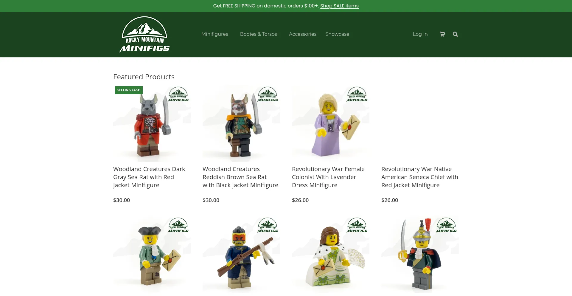 Website screenshot of Rockymountainminifigs.com