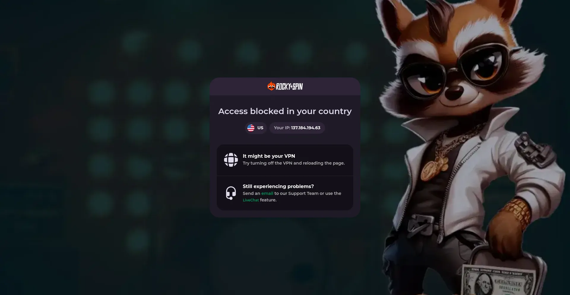 Rockyspin.com Screenshot