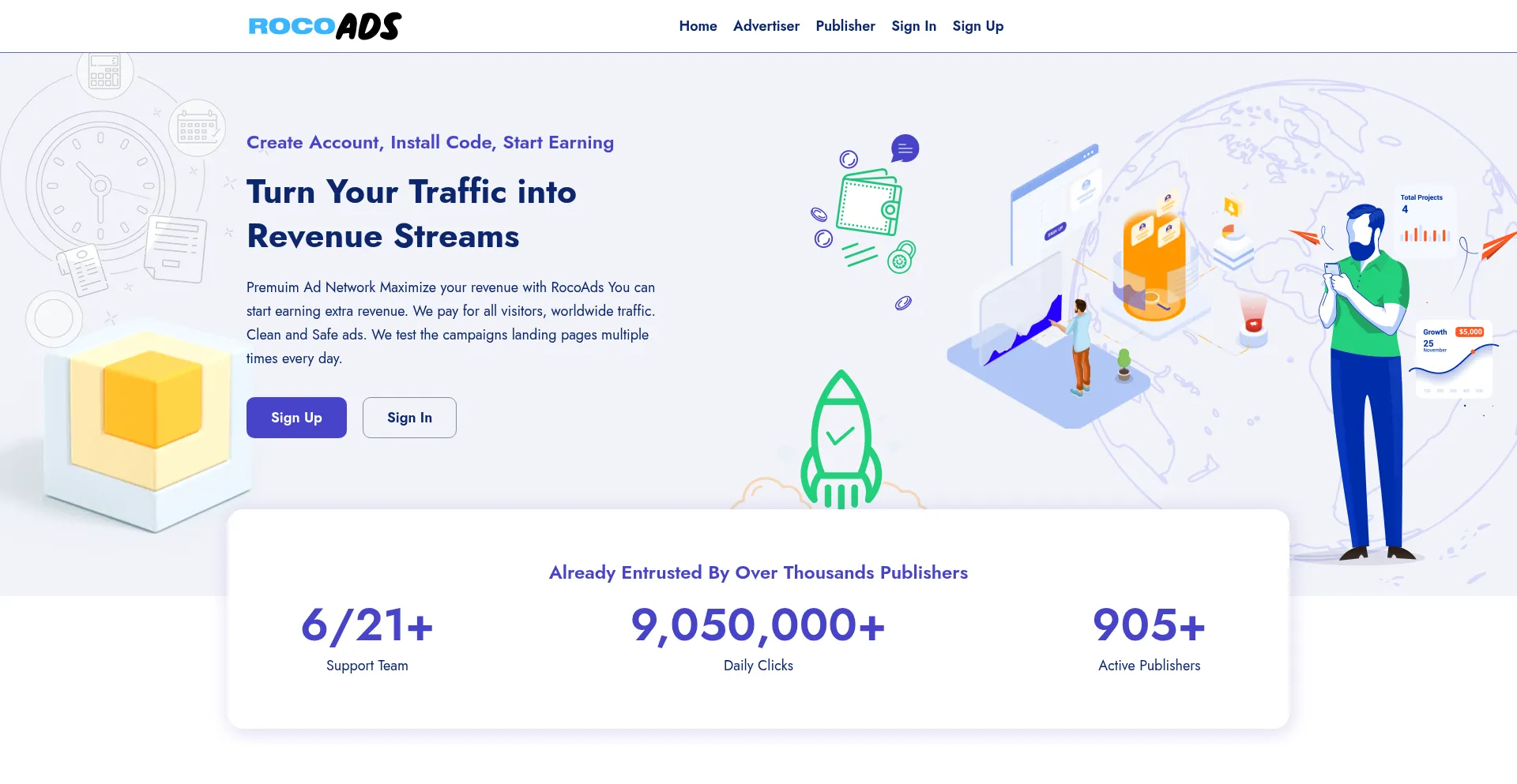 Website screenshot of Rocoads.com