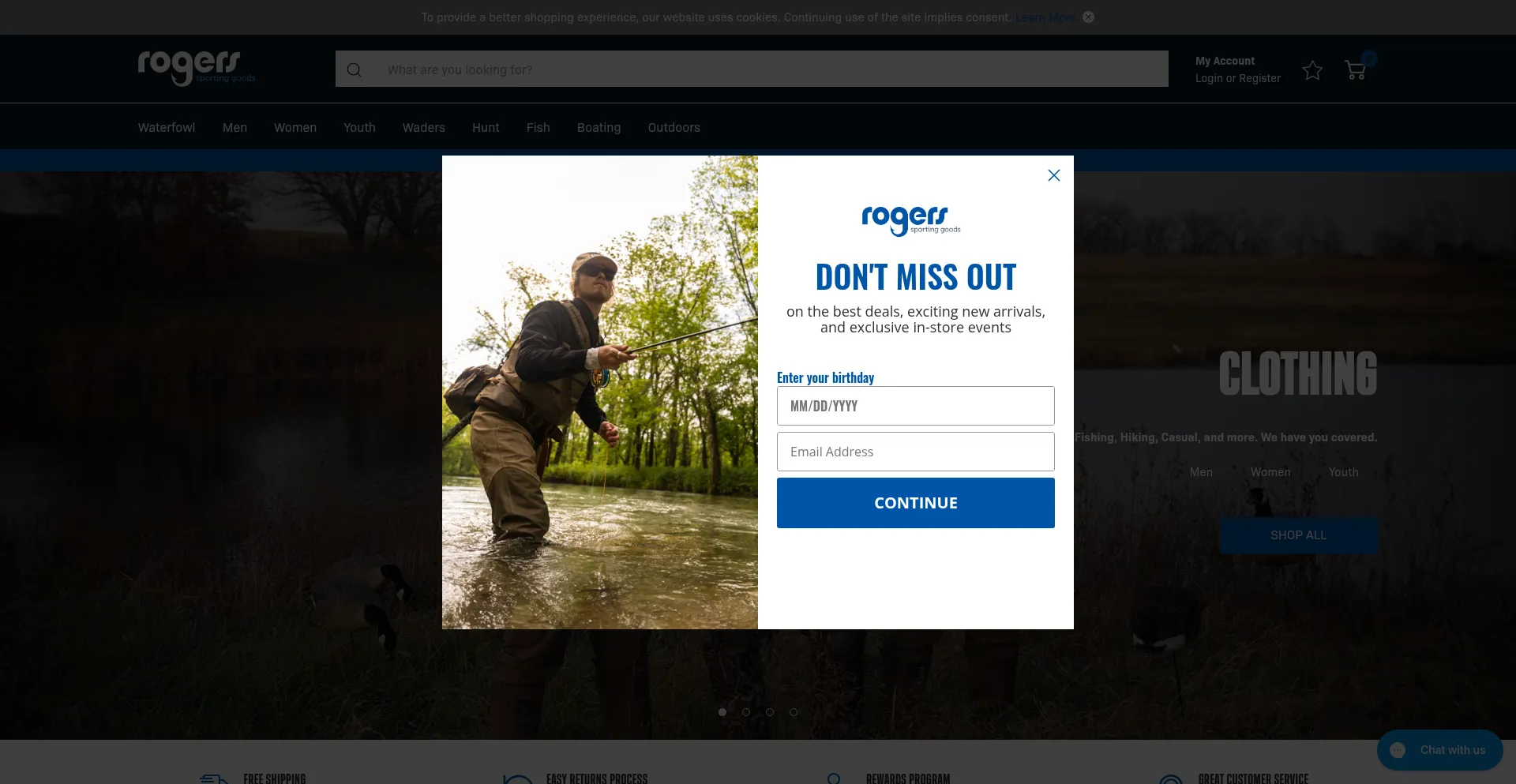Website screenshot of Rogerslures.com
