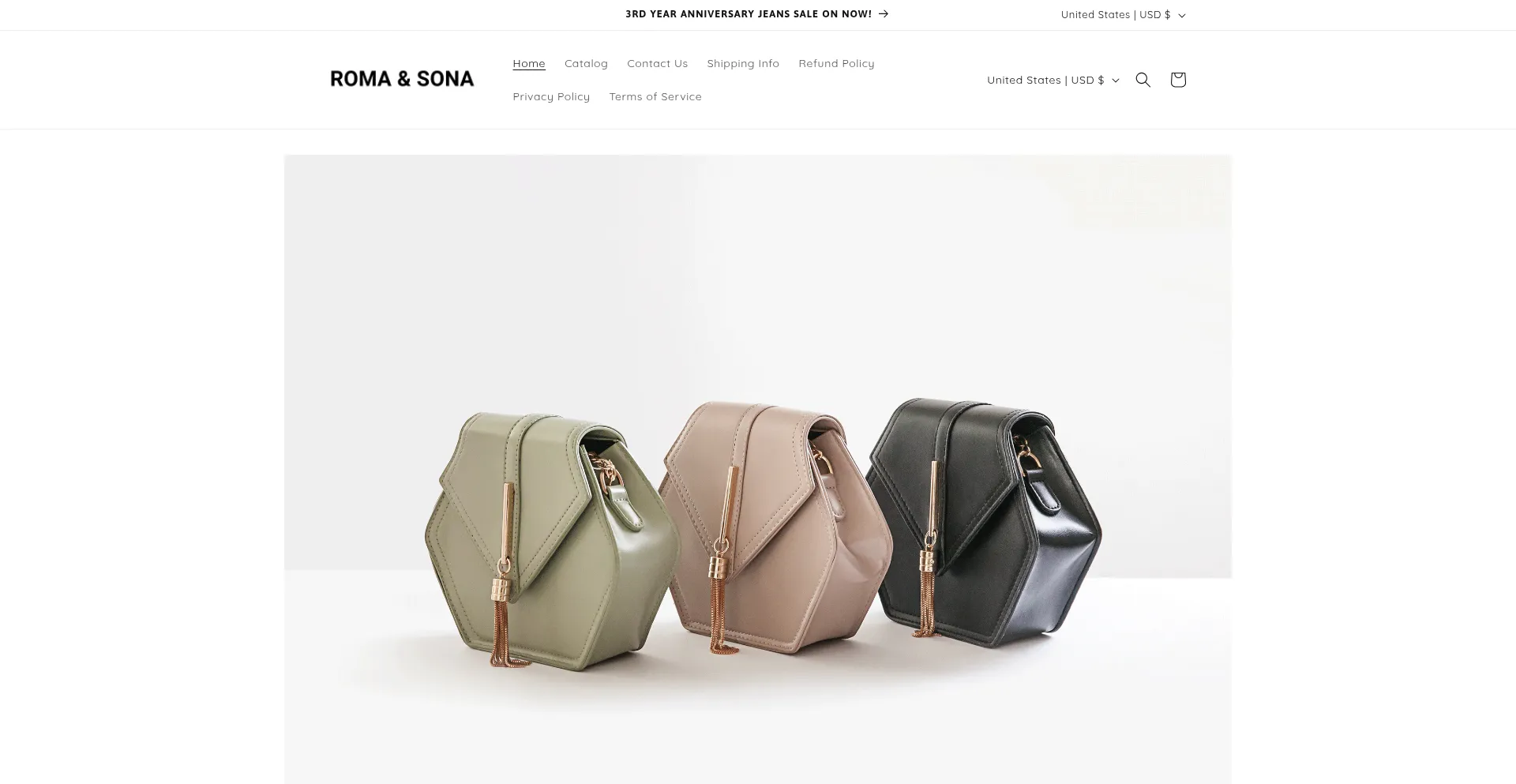 Website screenshot of Romasona.com