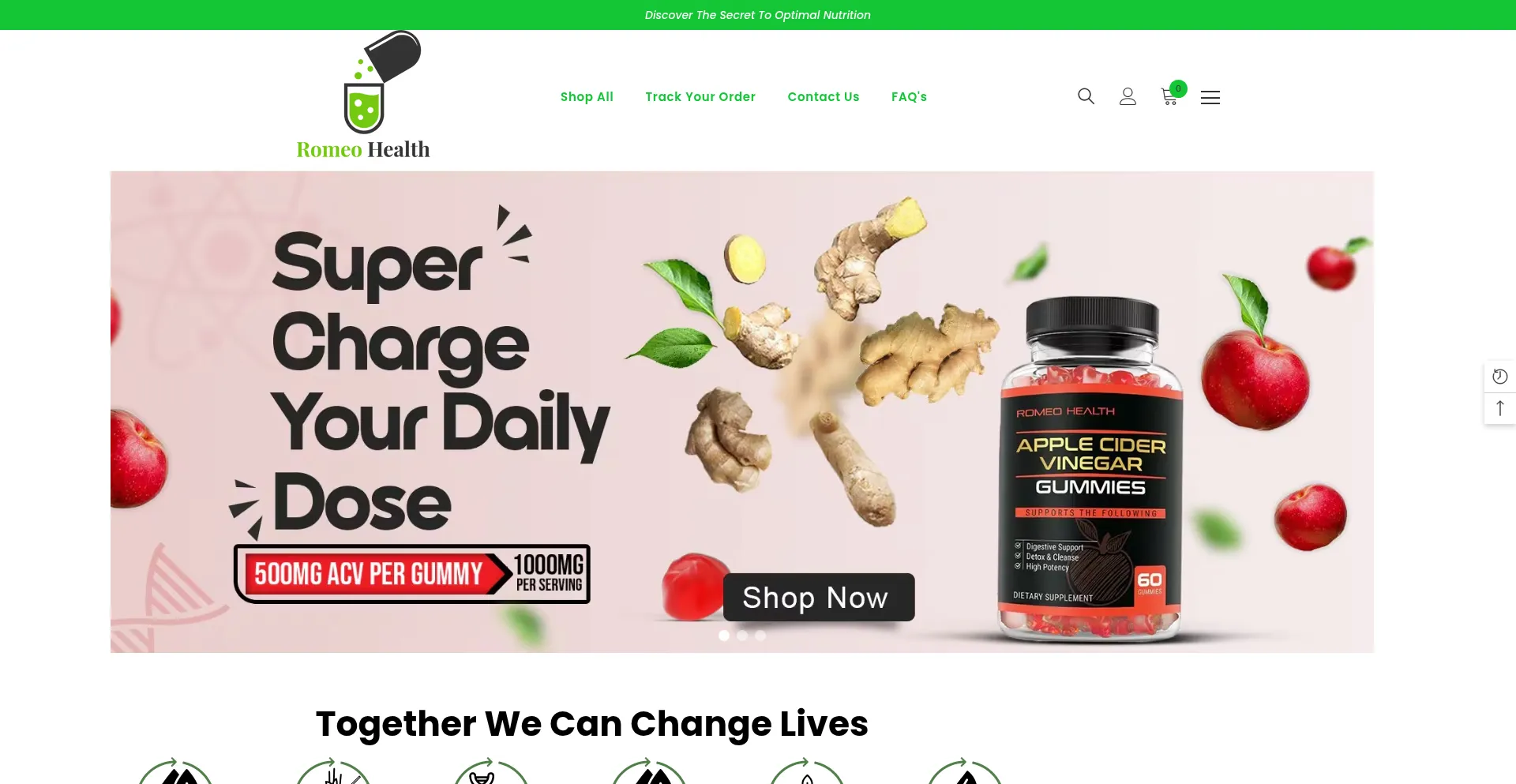 Website screenshot of Romeohealthco.com