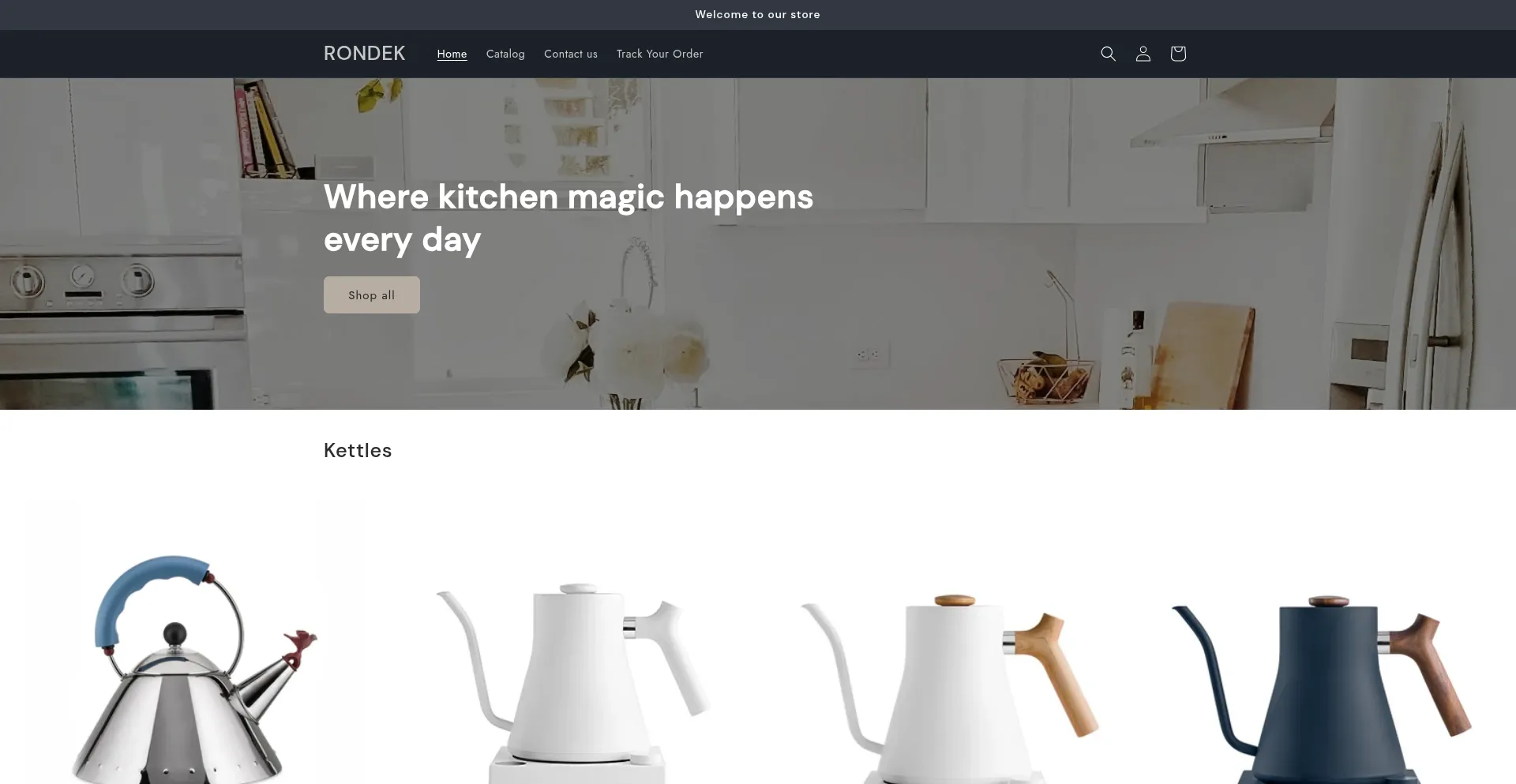 Website screenshot of Rondek.store