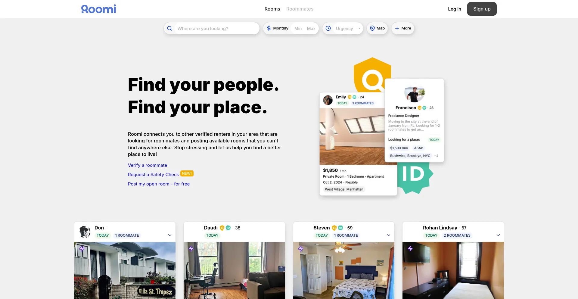 Roomiapp.com Screenshot