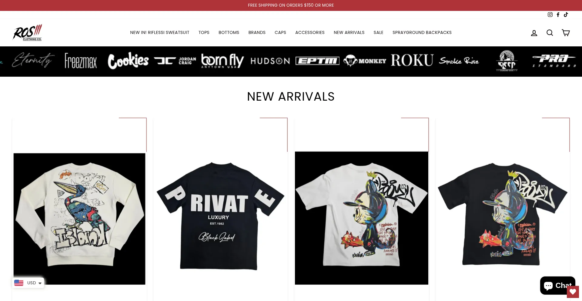 Website screenshot of Ros3clothing.com