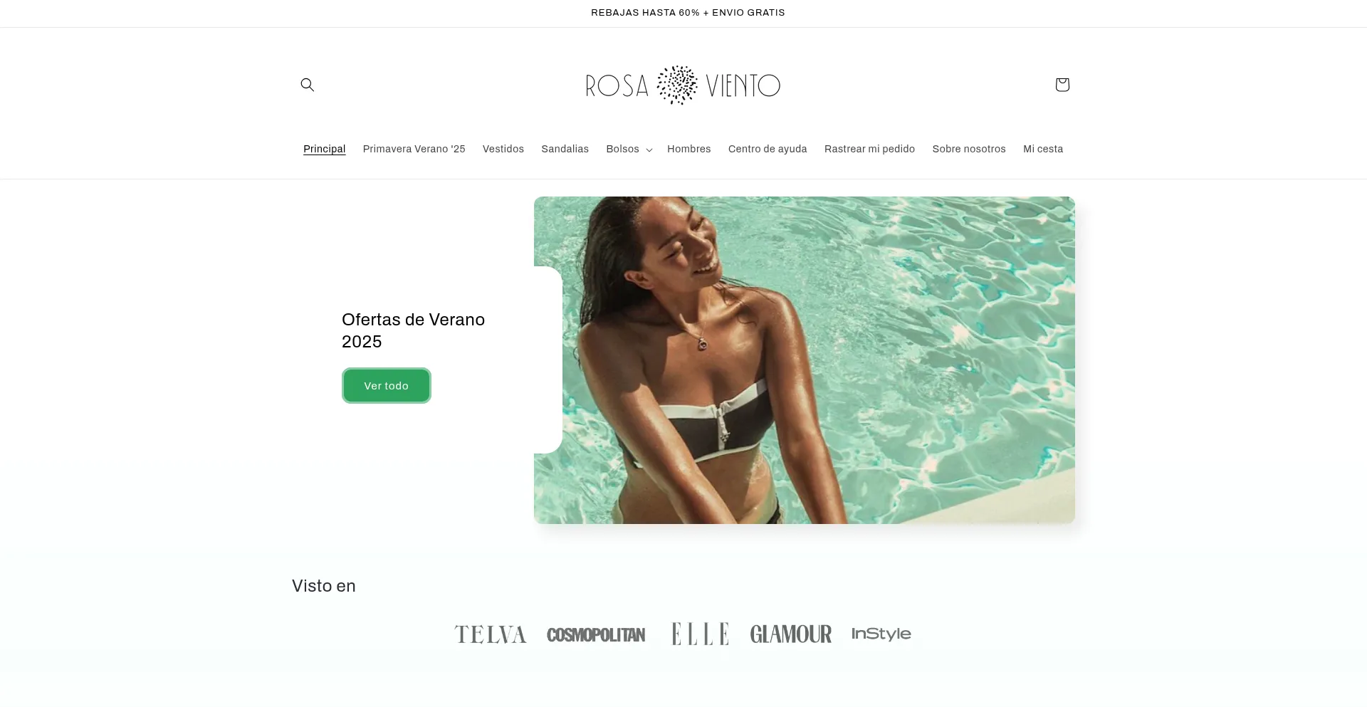 Website screenshot of Rosaviento.com