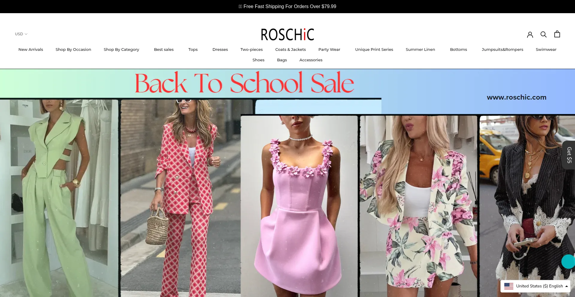Website screenshot of Roschic.com