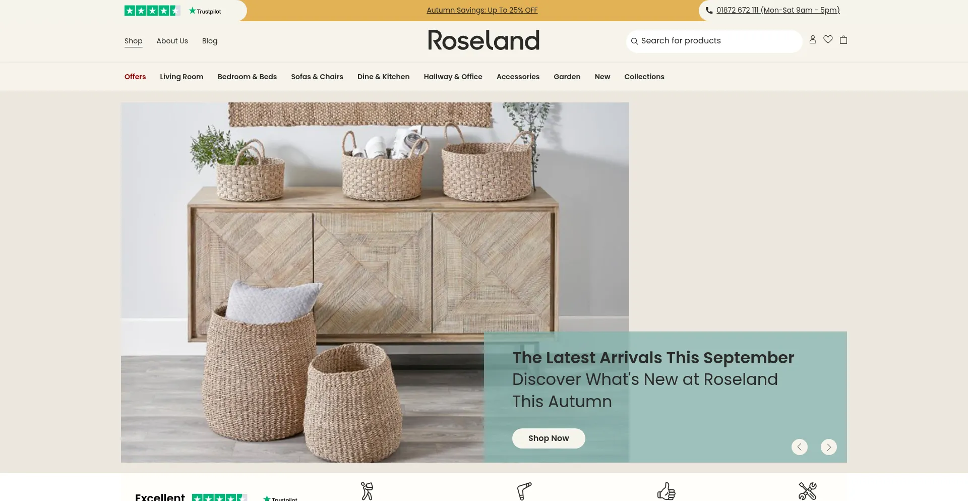 Roselandfurniture.com Screenshot