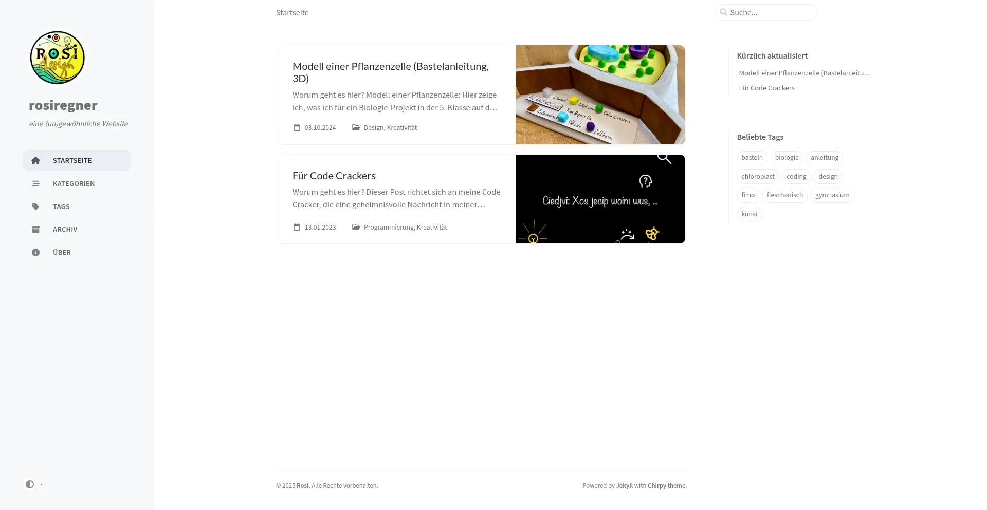 Website screenshot of Rosiregner.com