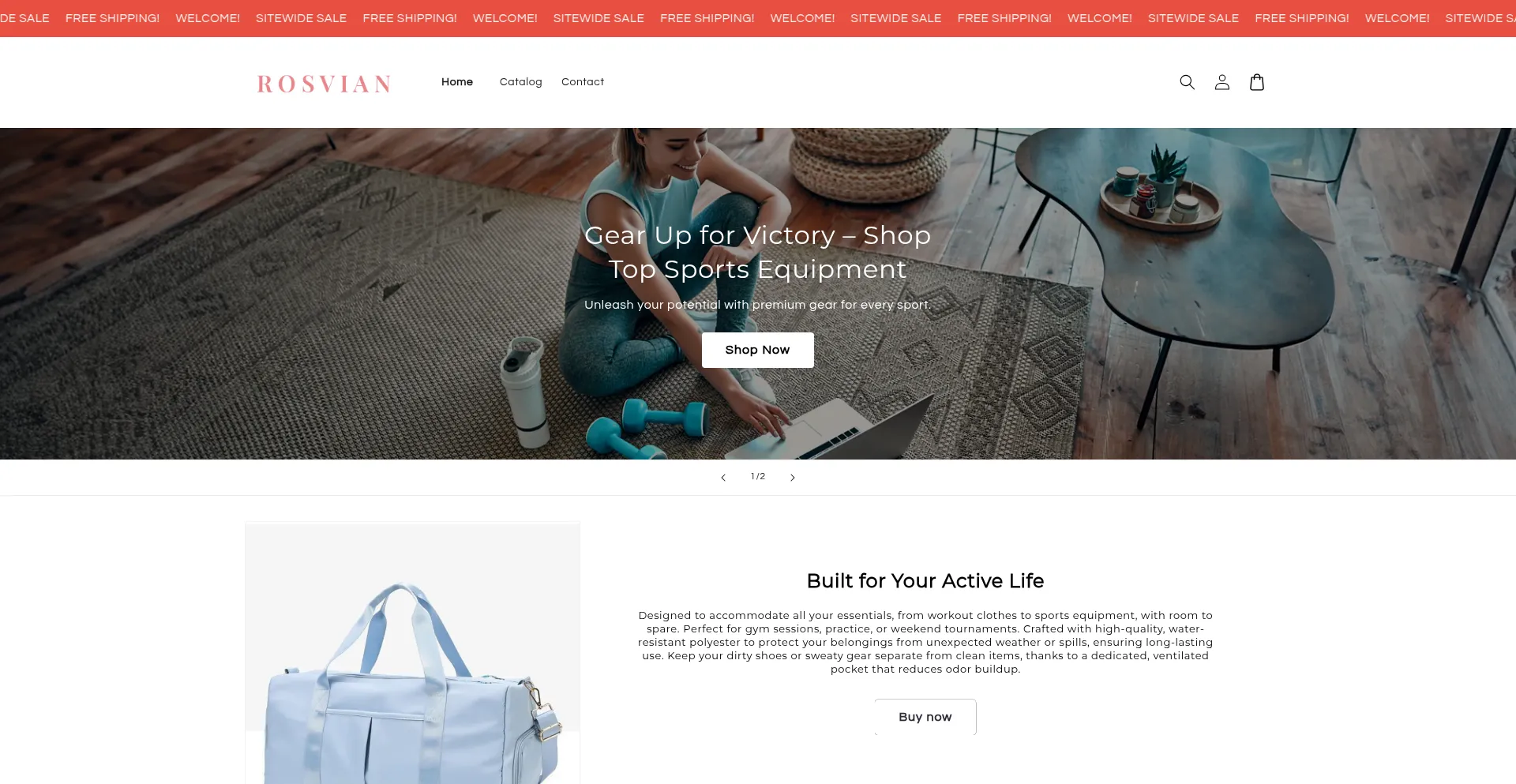 Website screenshot of Rosvian.com