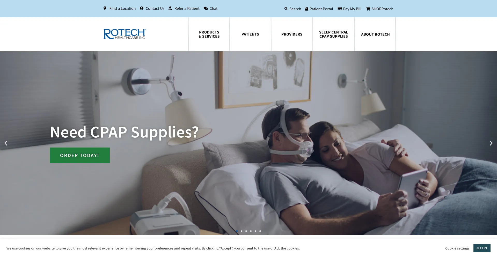 Website screenshot of Rotech.com