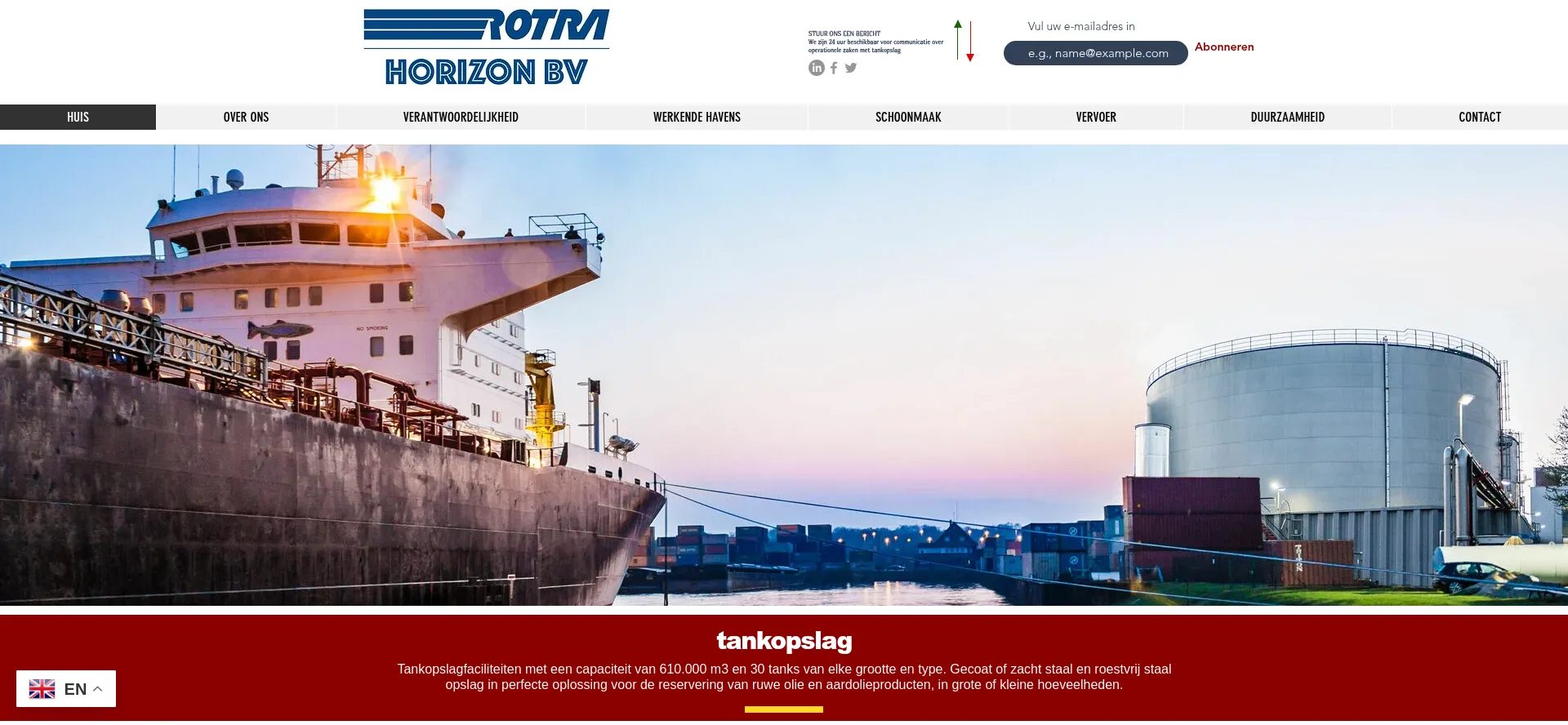 Website screenshot of Rotrahorizonbv.com