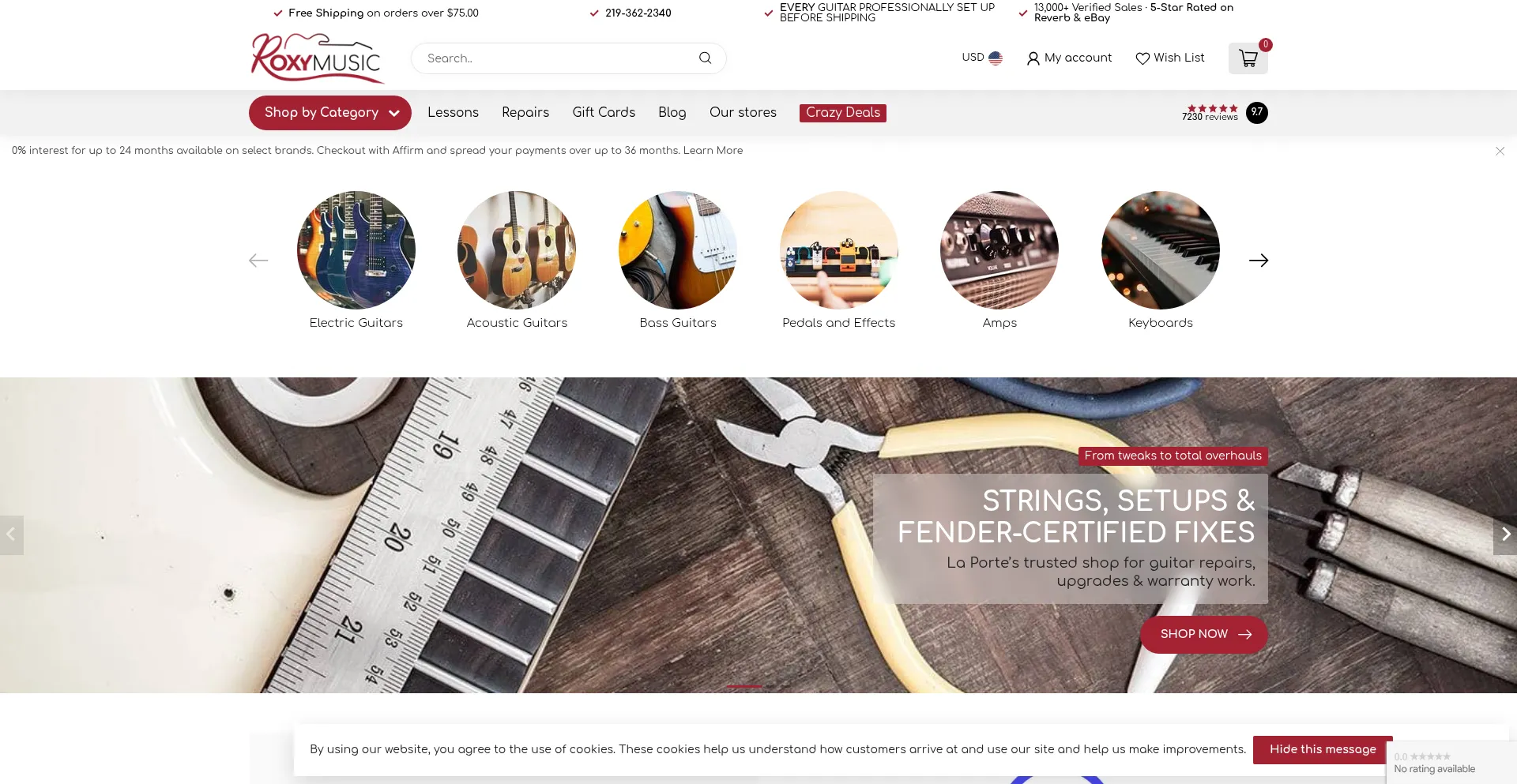 Website screenshot of Roxymusic.com