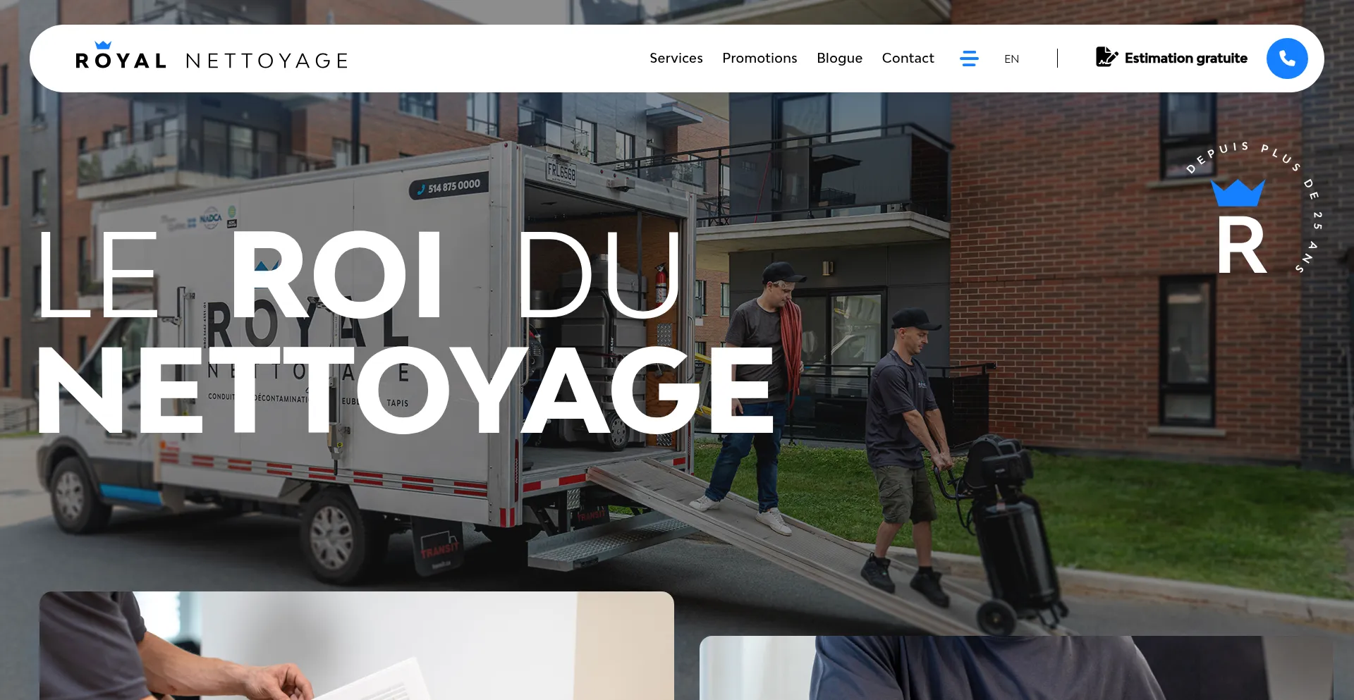 Website screenshot of Royal-nettoyage.web.app