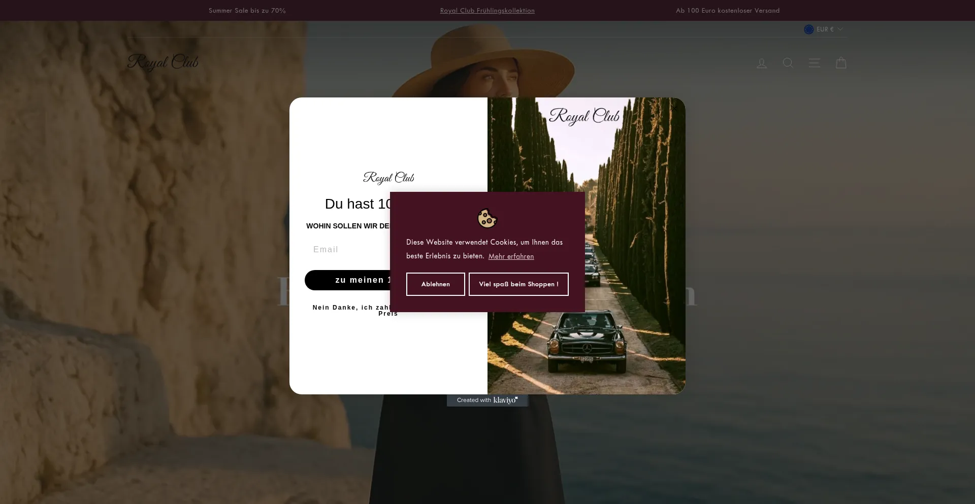 Website screenshot of Royalclubsociety.de