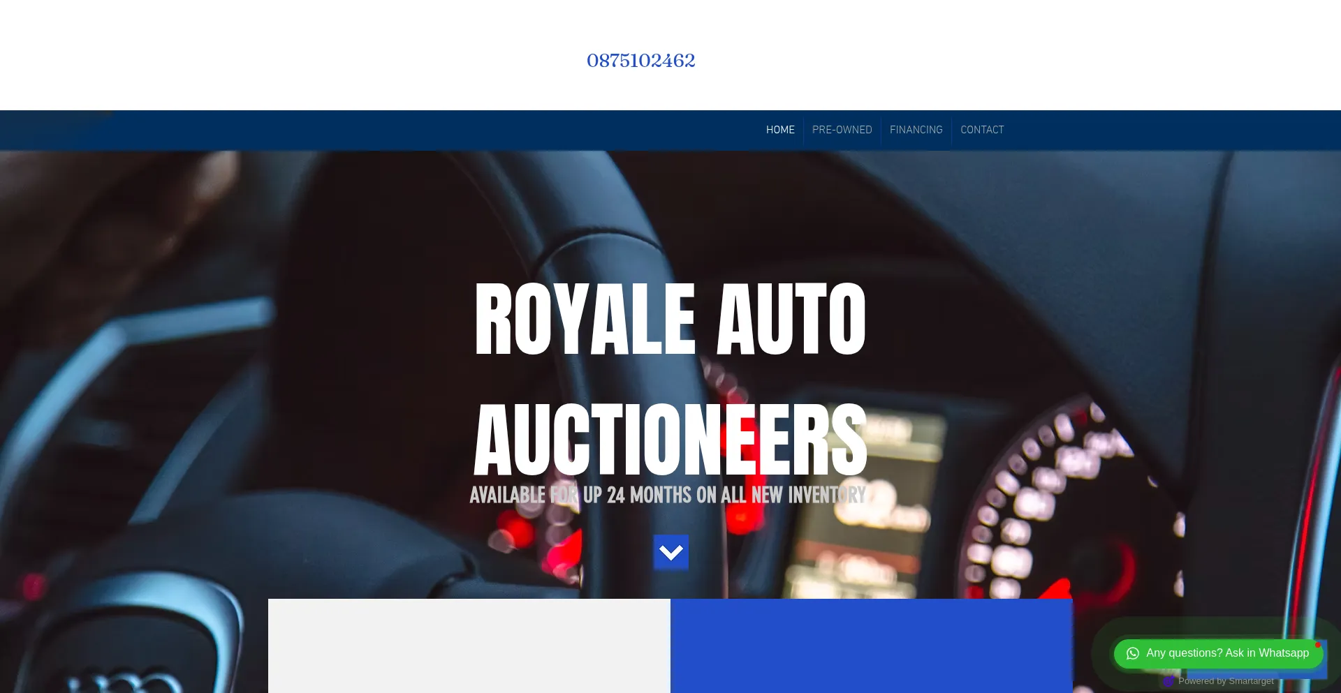 Website screenshot of Royaleautoauctioner.co.za