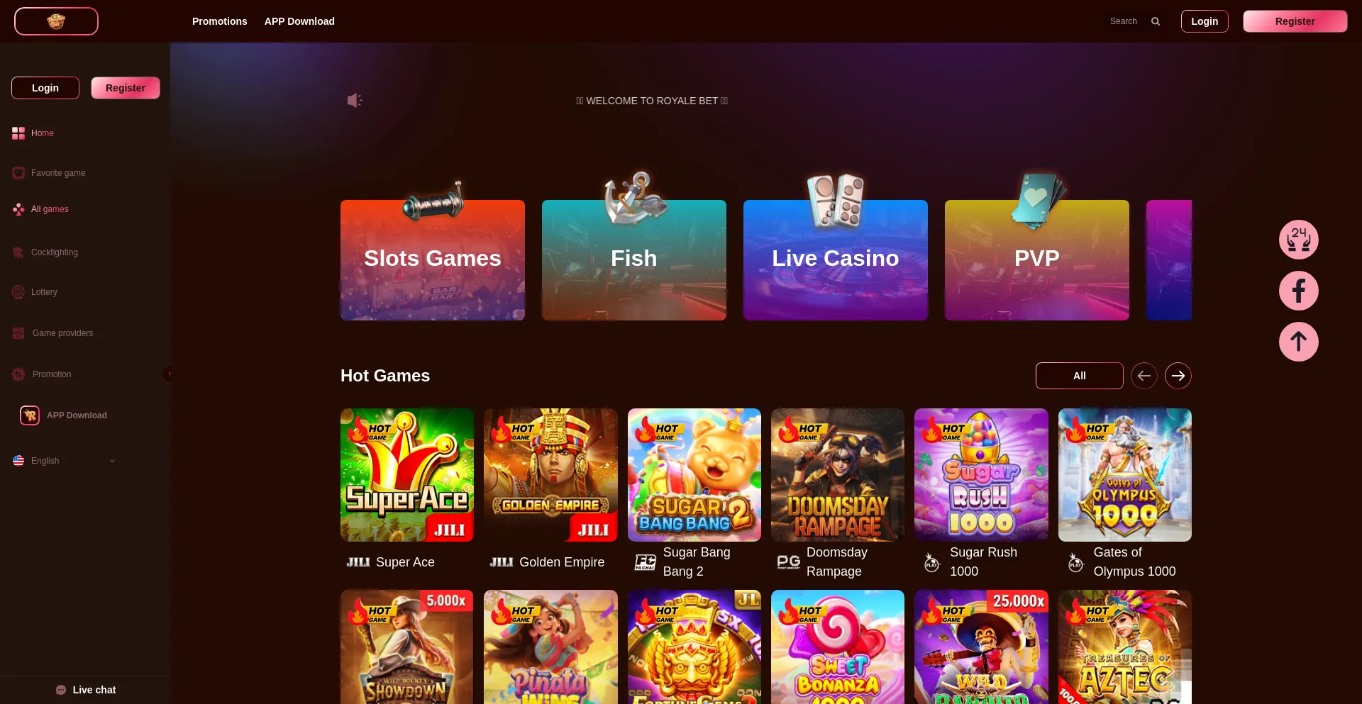 Website screenshot of Royalebet88.com