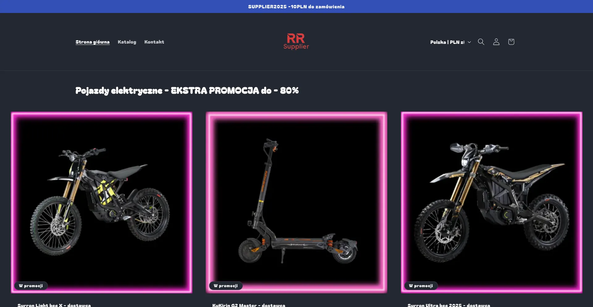 Website screenshot of Rrsupplier.pl