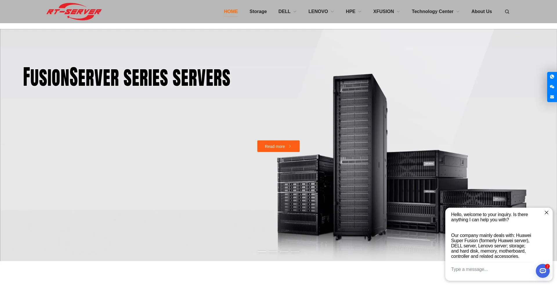 Website screenshot of Rt-servers.com